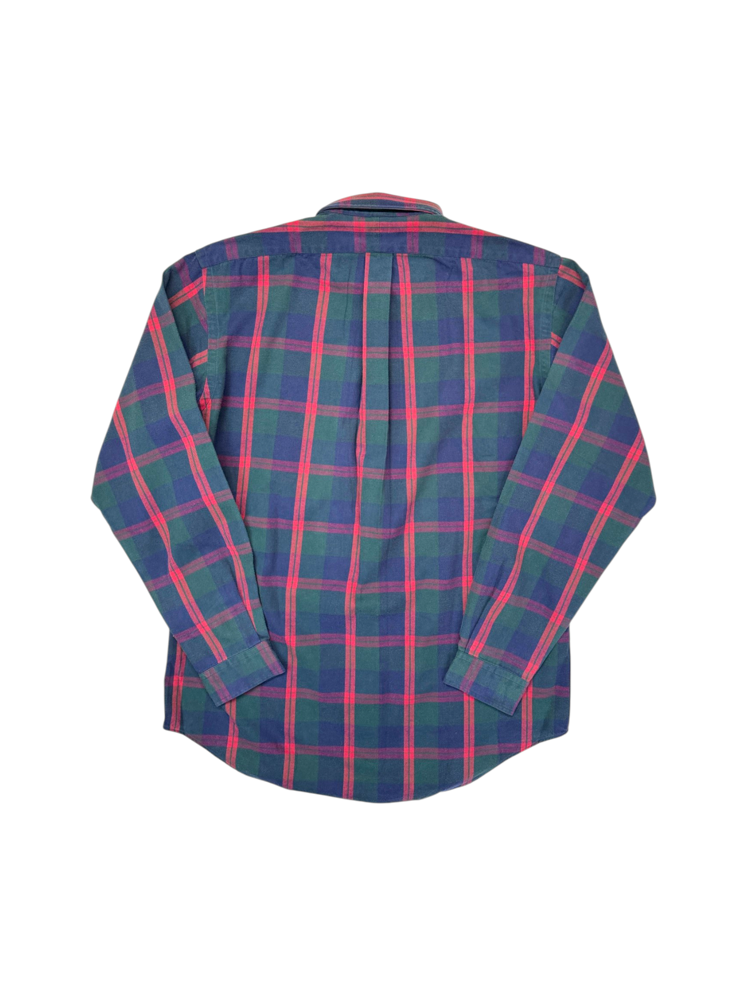 90s Ralph Lauren Button Down Hemd Tartan Check Ungetragen Blau Rot