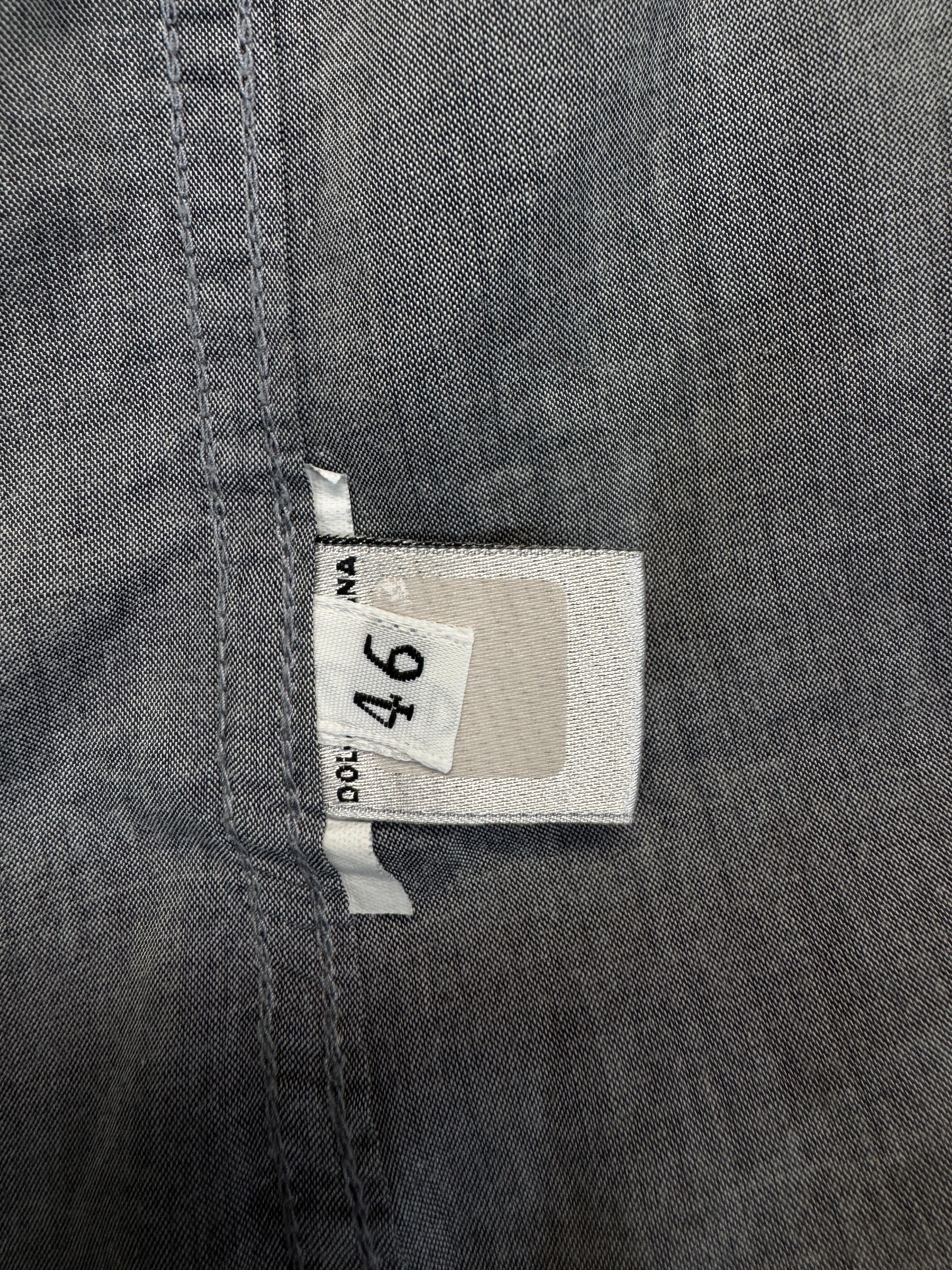 00s Dolce&Gabbana Hemd Contrast Trim Slim Grau Schwarz