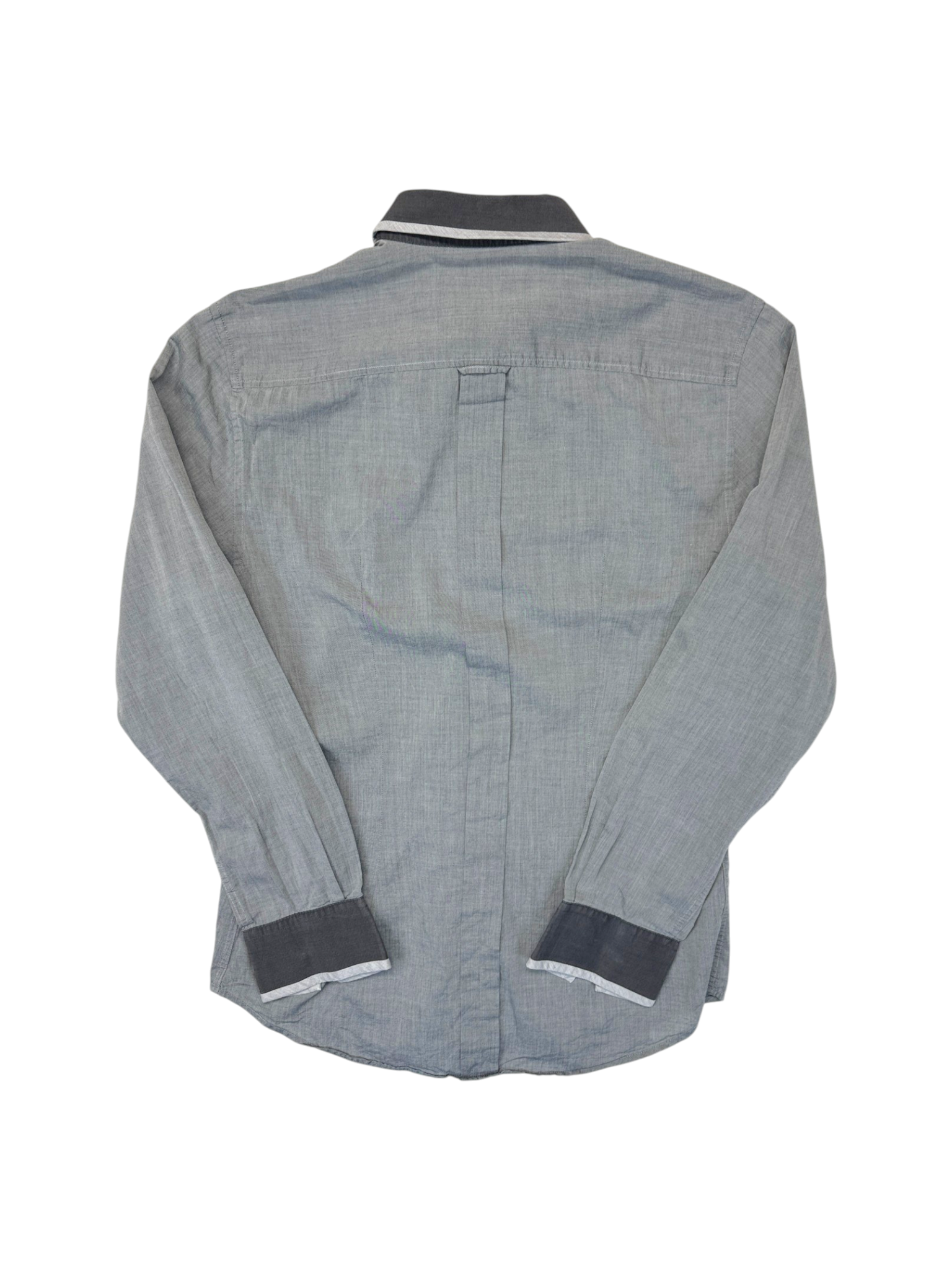 00s Dolce&Gabbana Hemd Contrast Trim Slim Grau Schwarz