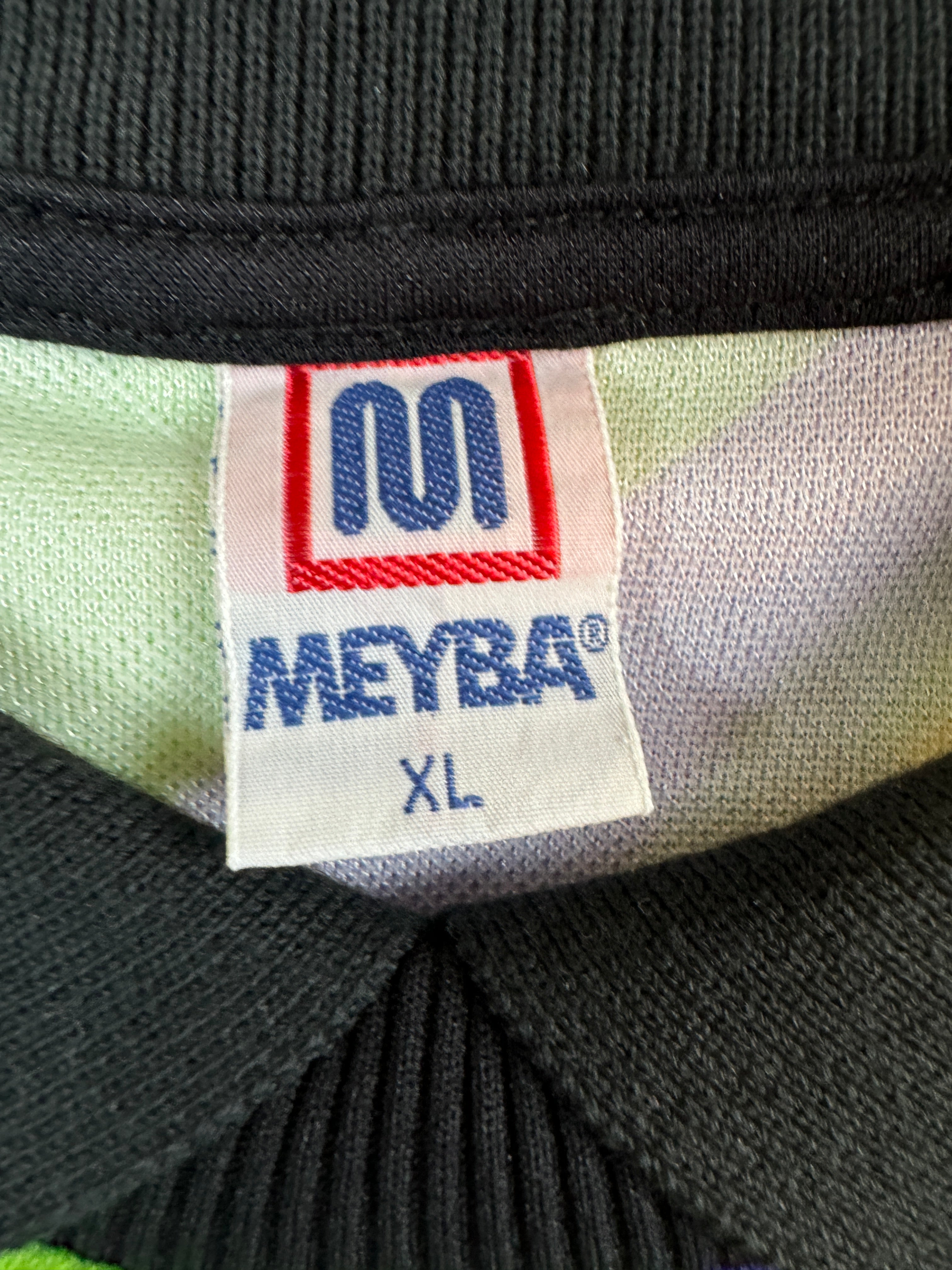 Vintage Meyba Trikot Langarm Torwart 80s Custom FC Barcelona Made In Spain Bunt Schwarz XL