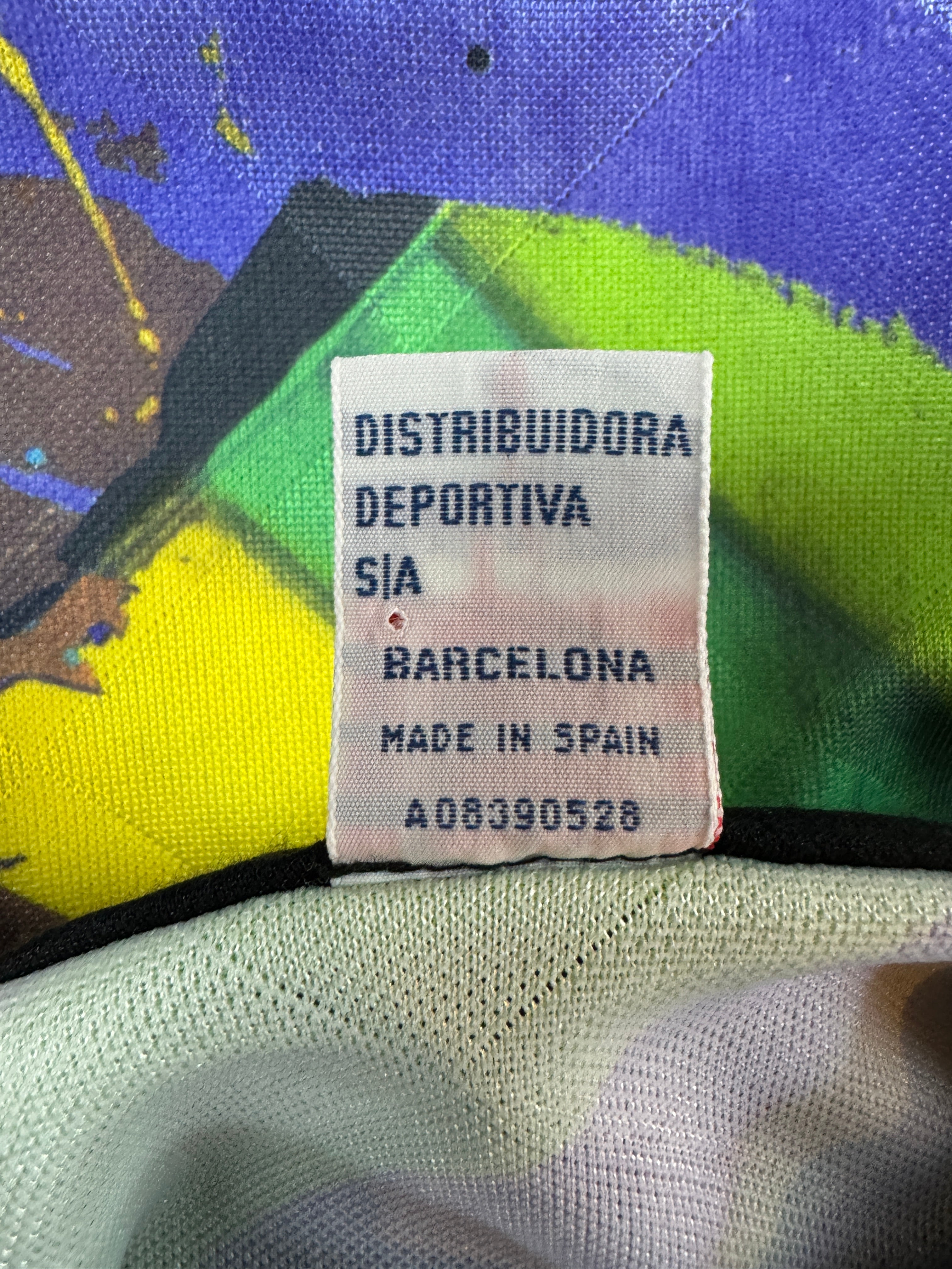 Vintage Meyba Trikot Langarm Torwart 80s Custom FC Barcelona Made In Spain Bunt Schwarz XL