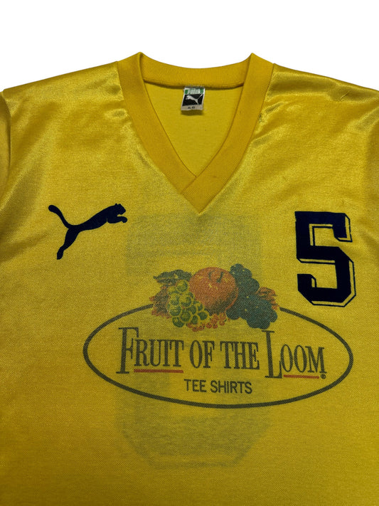 80s Puma Trikot Fruit Of The Loom #5 Roth Gelb 5-6 M