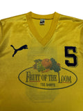 80s Puma Trikot Fruit Of The Loom #5 Roth Gelb 5-6 M