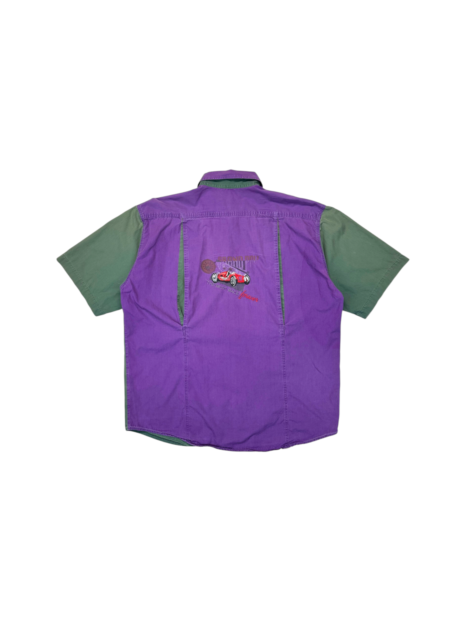 90s Faded Adidas Racing Hemd "Grand Prix" Lila Grün