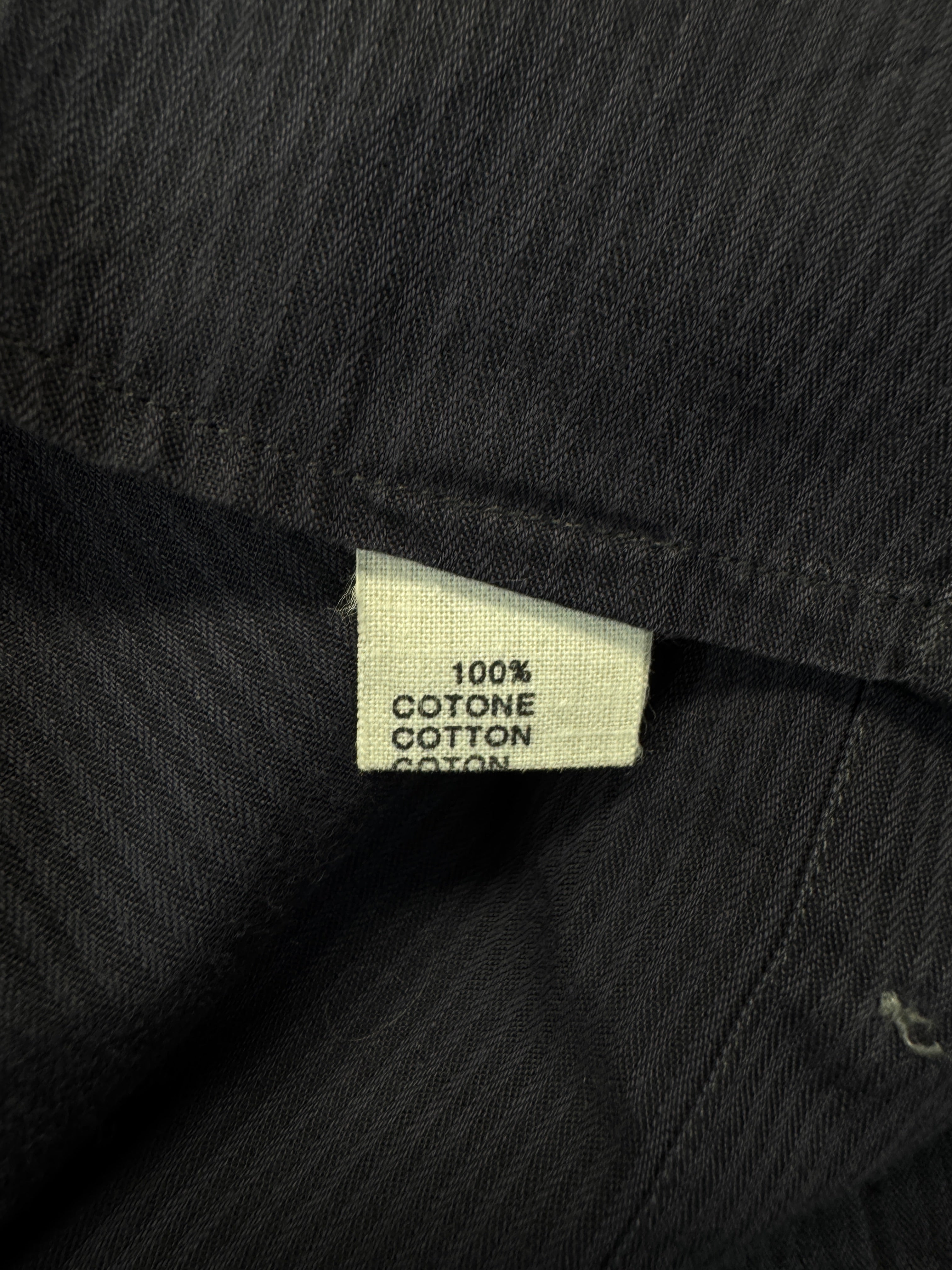 00s Christian Dior Hemd Hidden Button Down Gestreift Logo Stick Schwarz