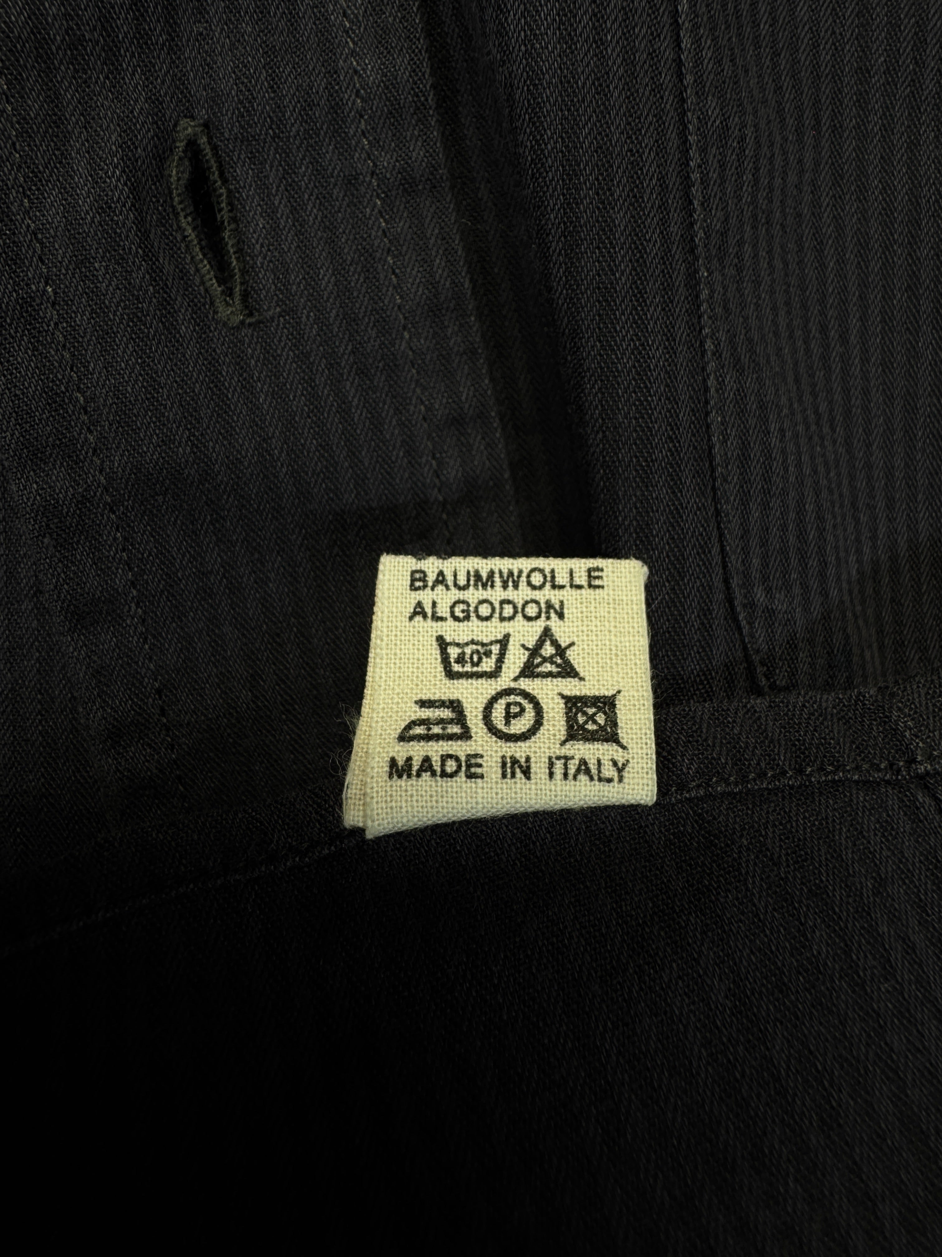 00s Christian Dior Hemd Hidden Button Down Gestreift Logo Stick Schwarz