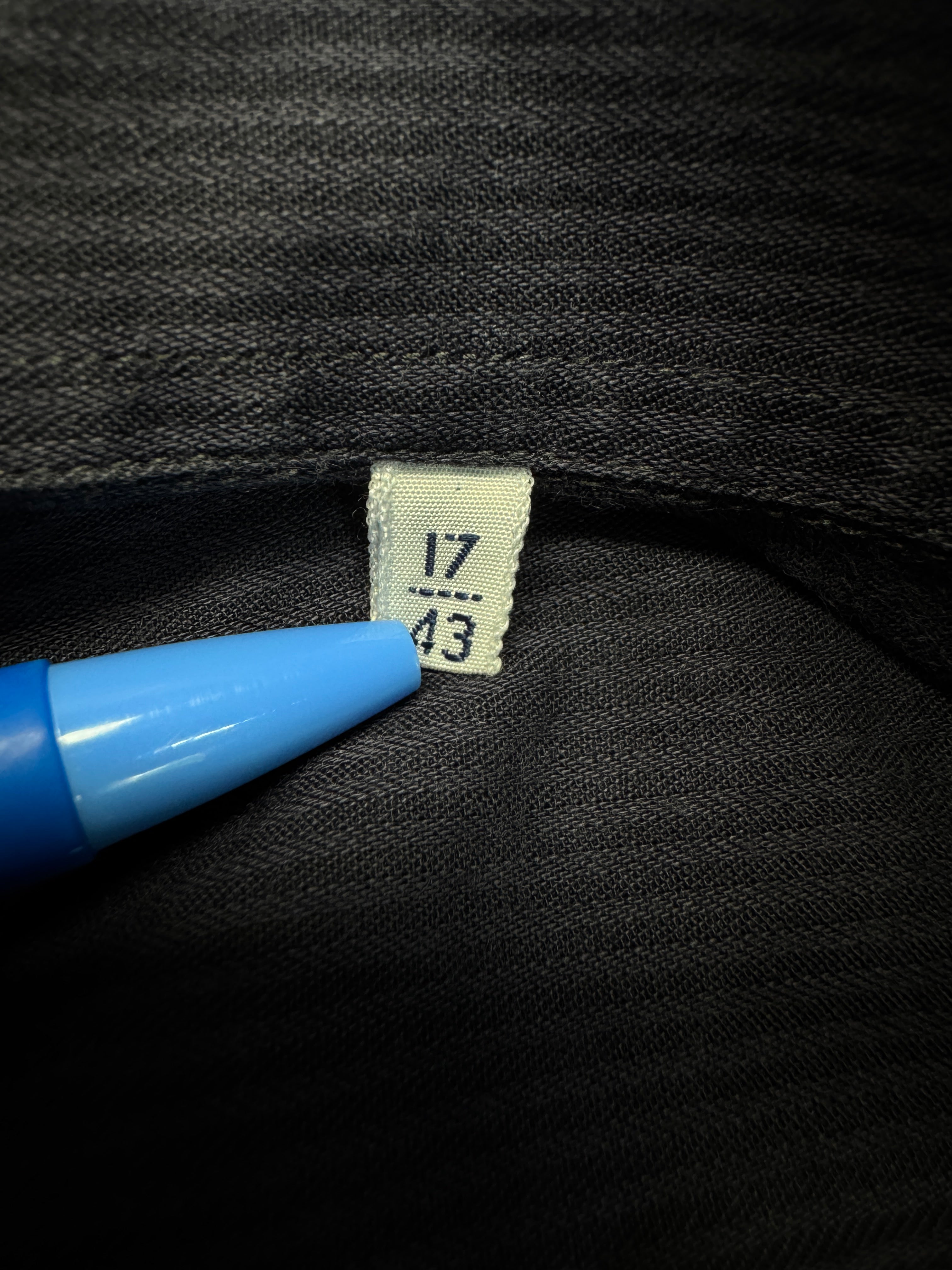 00s Christian Dior Hemd Hidden Button Down Gestreift Logo Stick Schwarz
