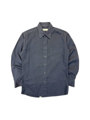00s Christian Dior Hemd Hidden Button Down Gestreift Logo Stick Schwarz