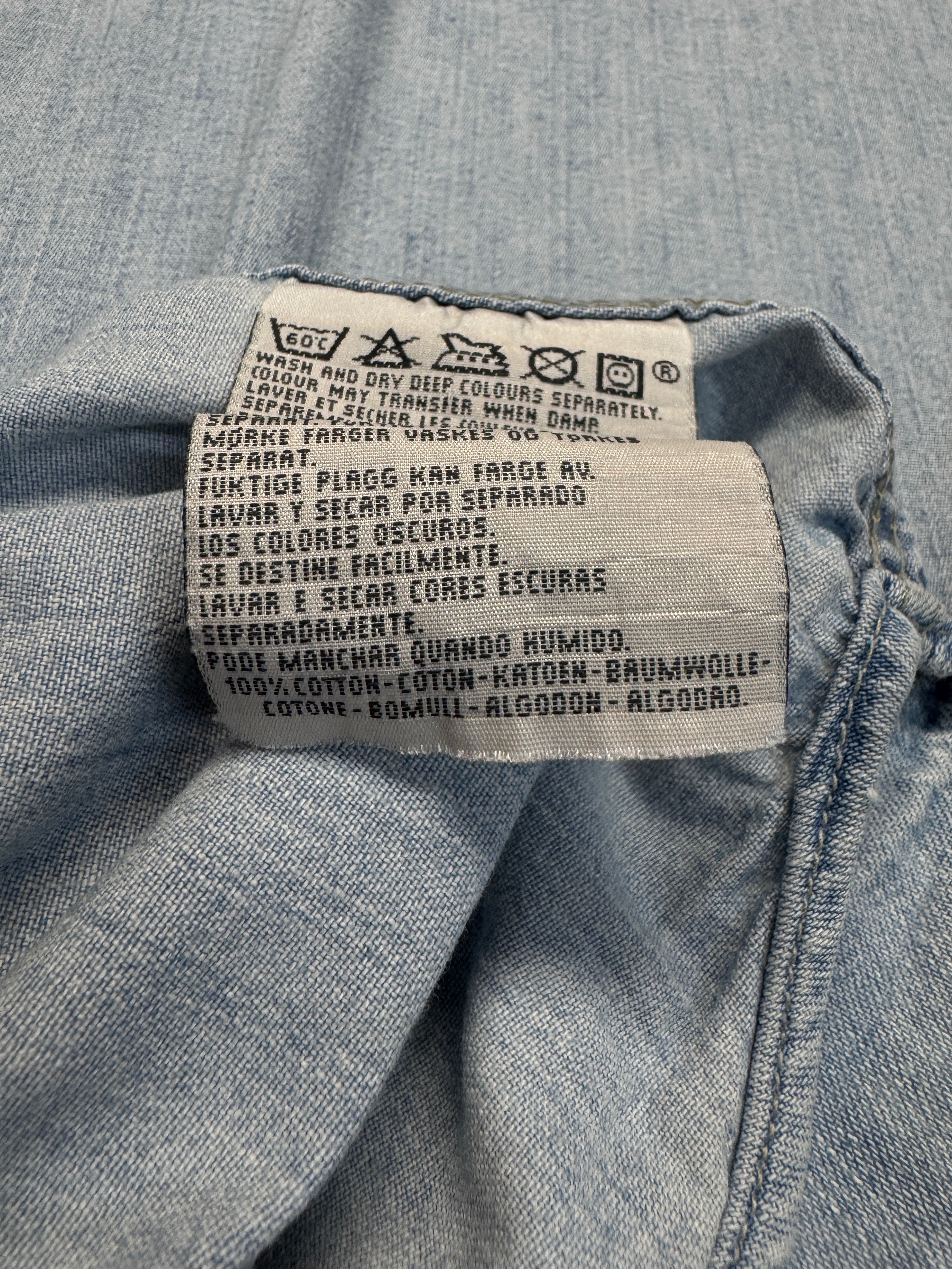 1992 Levis Jeanshemd Pearl Snap Blau