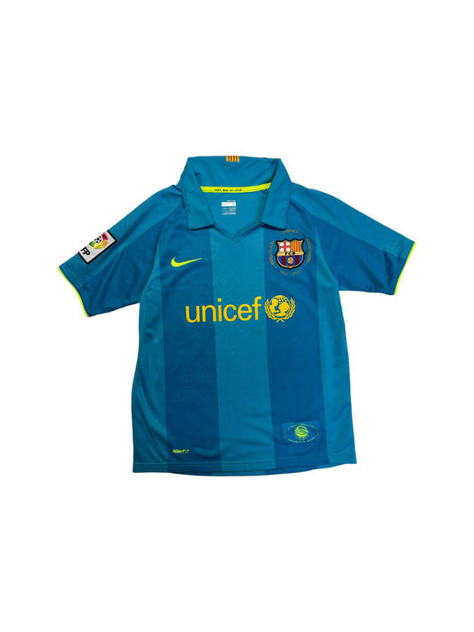 2007/08 Nike Trikot Barcelona Auswärts Türkis Hellblau Kids S