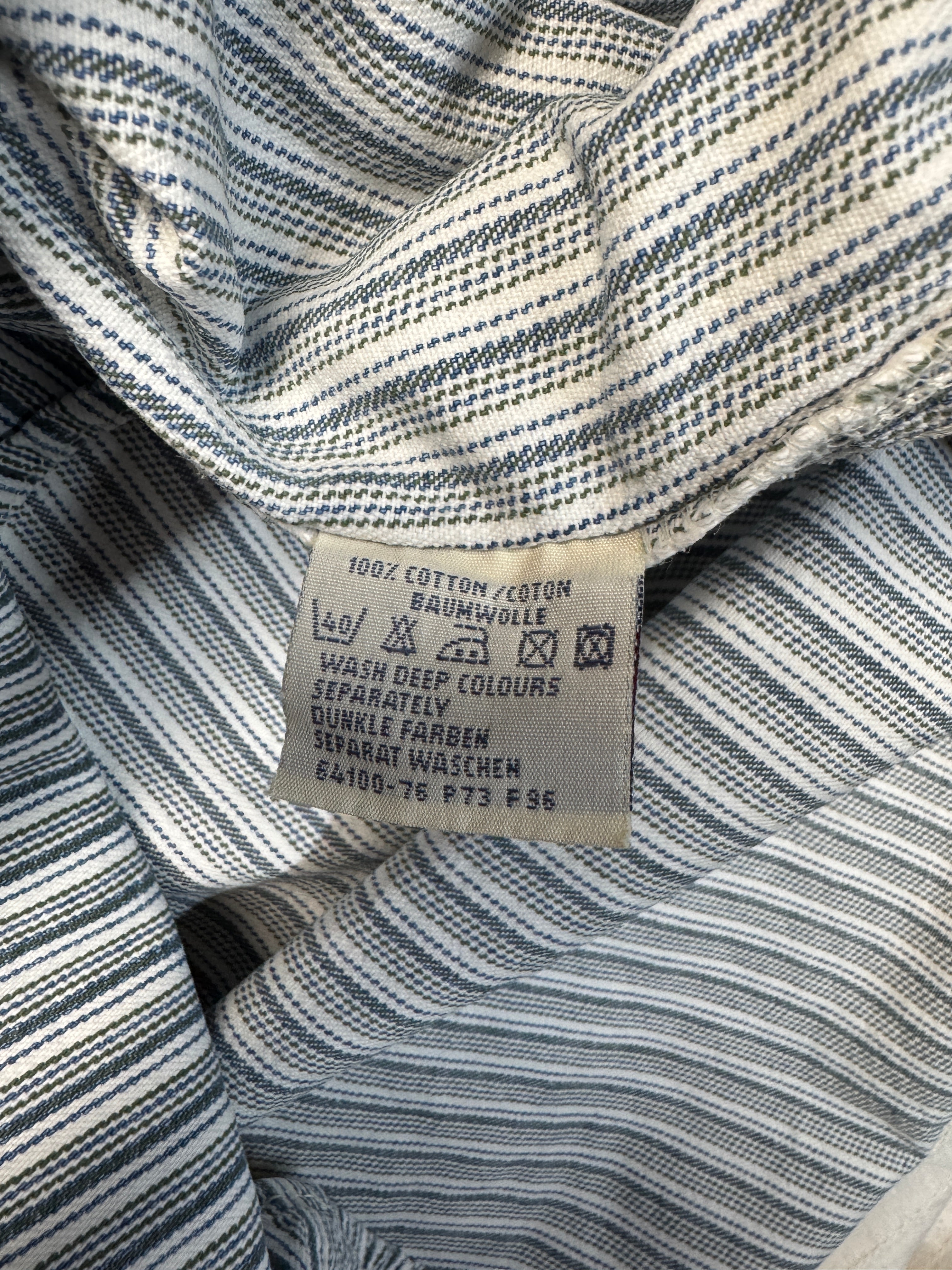 90s Levis Jeanshemd Hickory Stripe Schwarz Weiß
