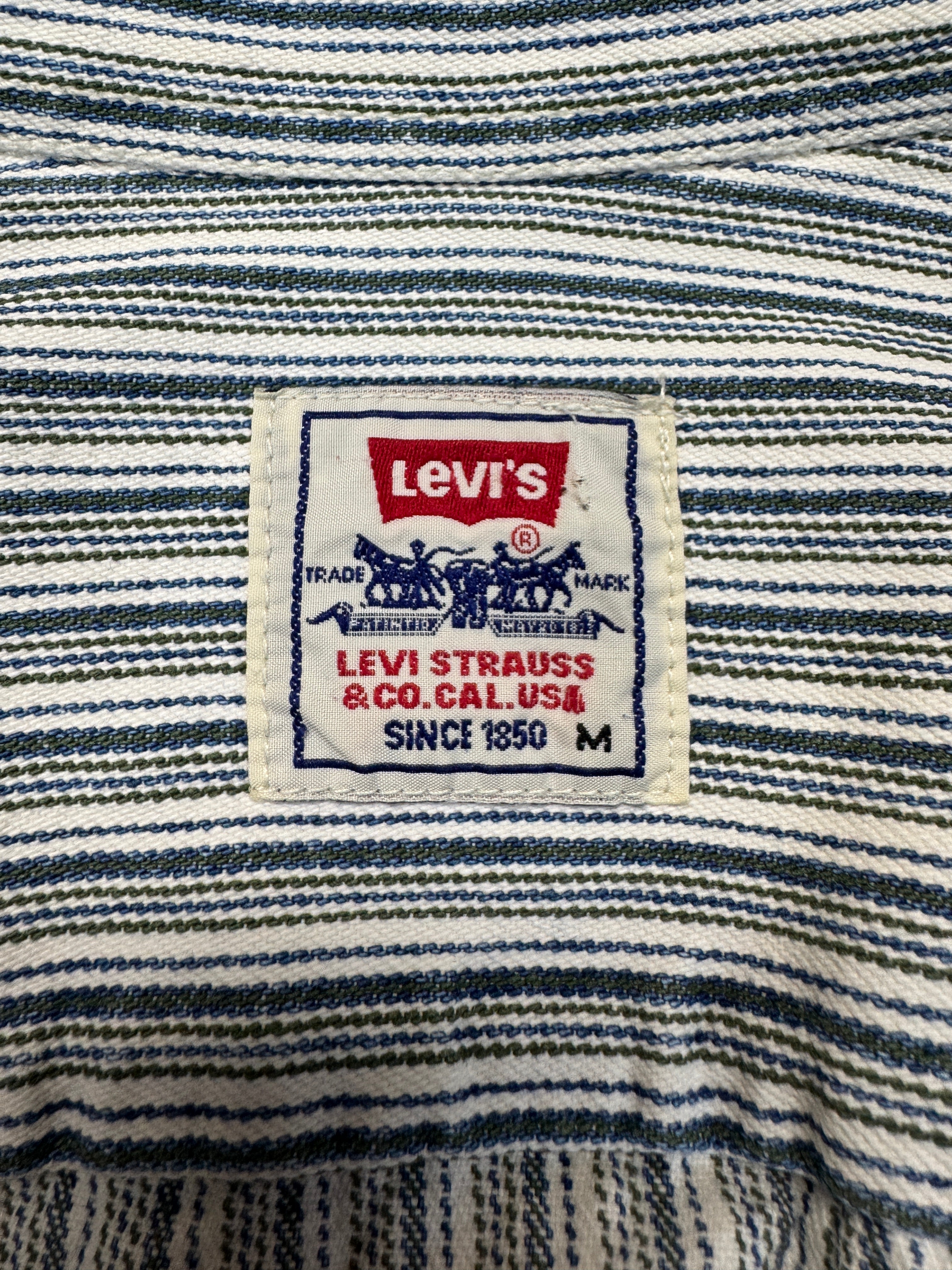 90s Levis Jeanshemd Hickory Stripe Schwarz Weiß