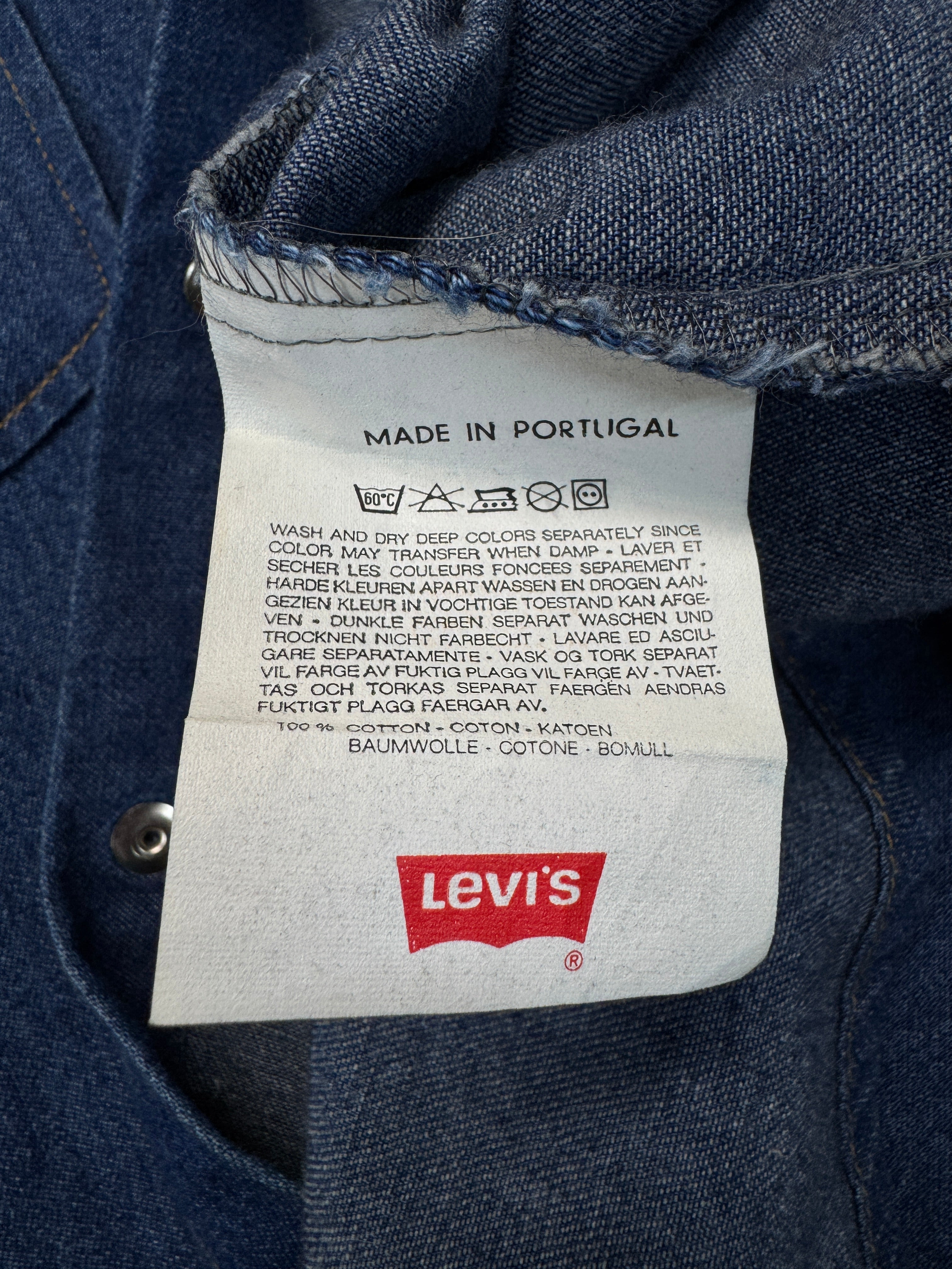 1987 Levis Jeanshemd Western Flap Pockets Dunkelblau