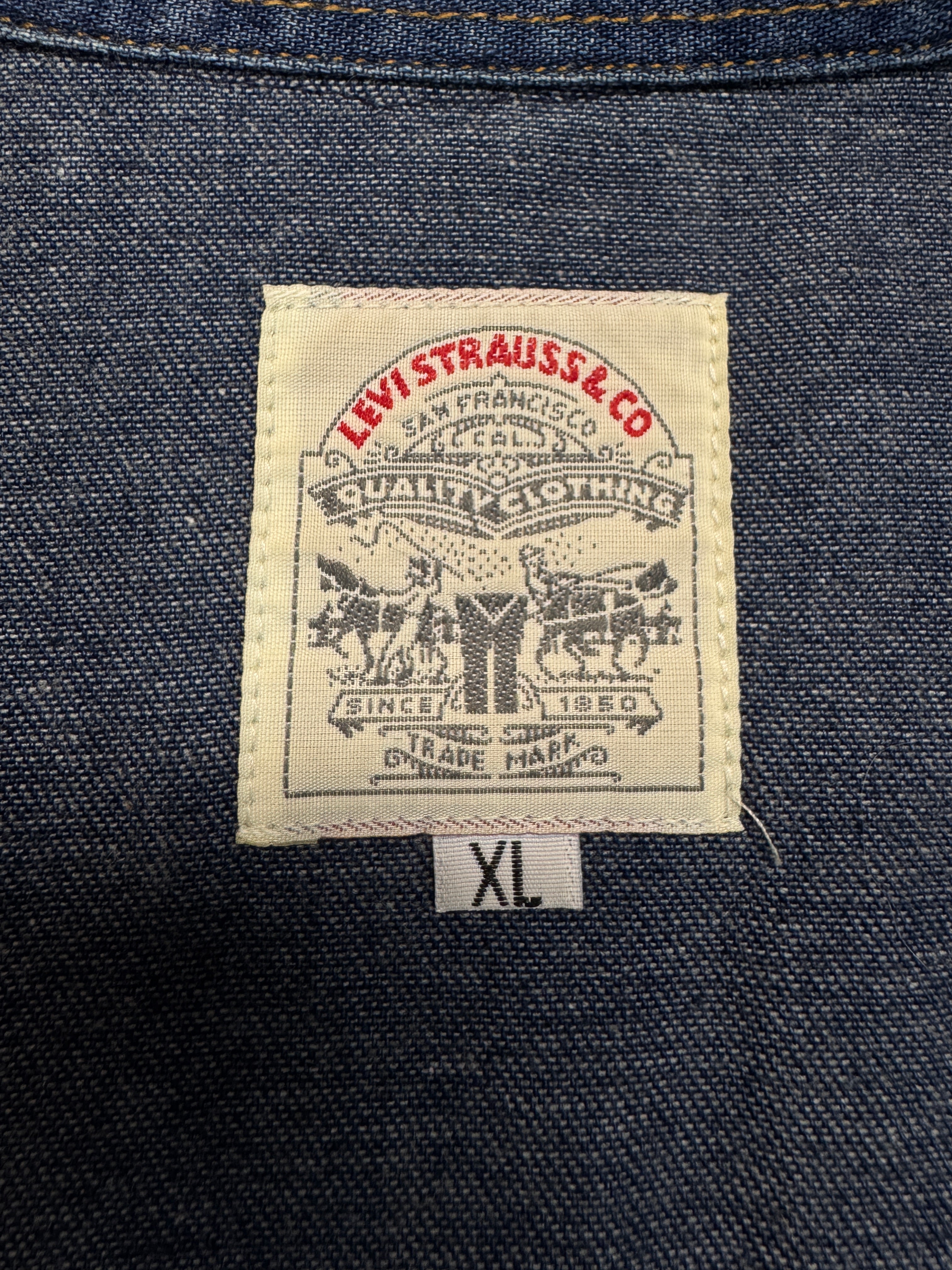 1987 Levis Jeanshemd Western Flap Pockets Dunkelblau