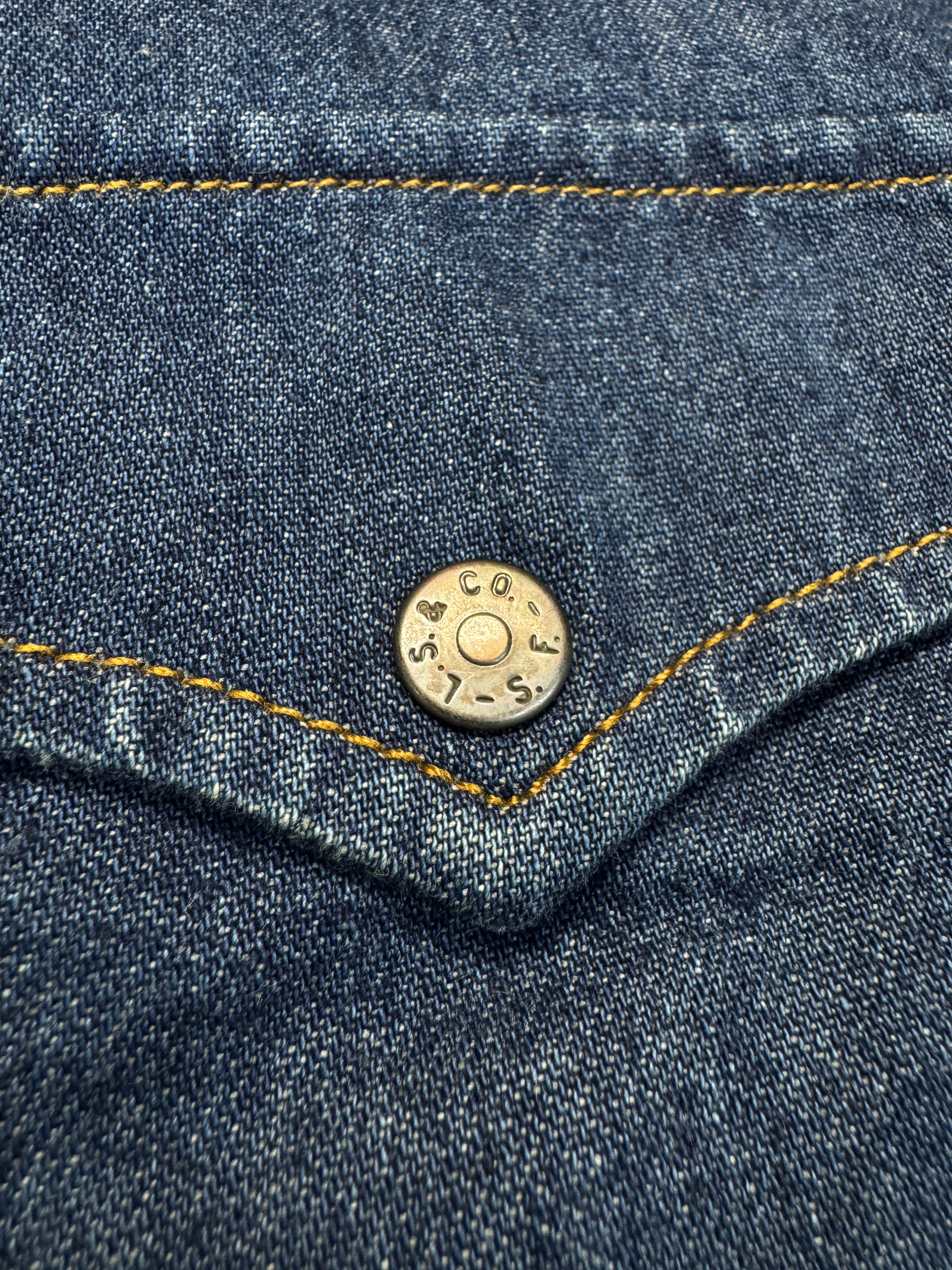 1987 Levis Jeanshemd Western Flap Pockets Dunkelblau