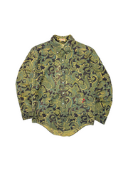 70s Matt Andrews Ivy League Faded Paisley Hemd Grün