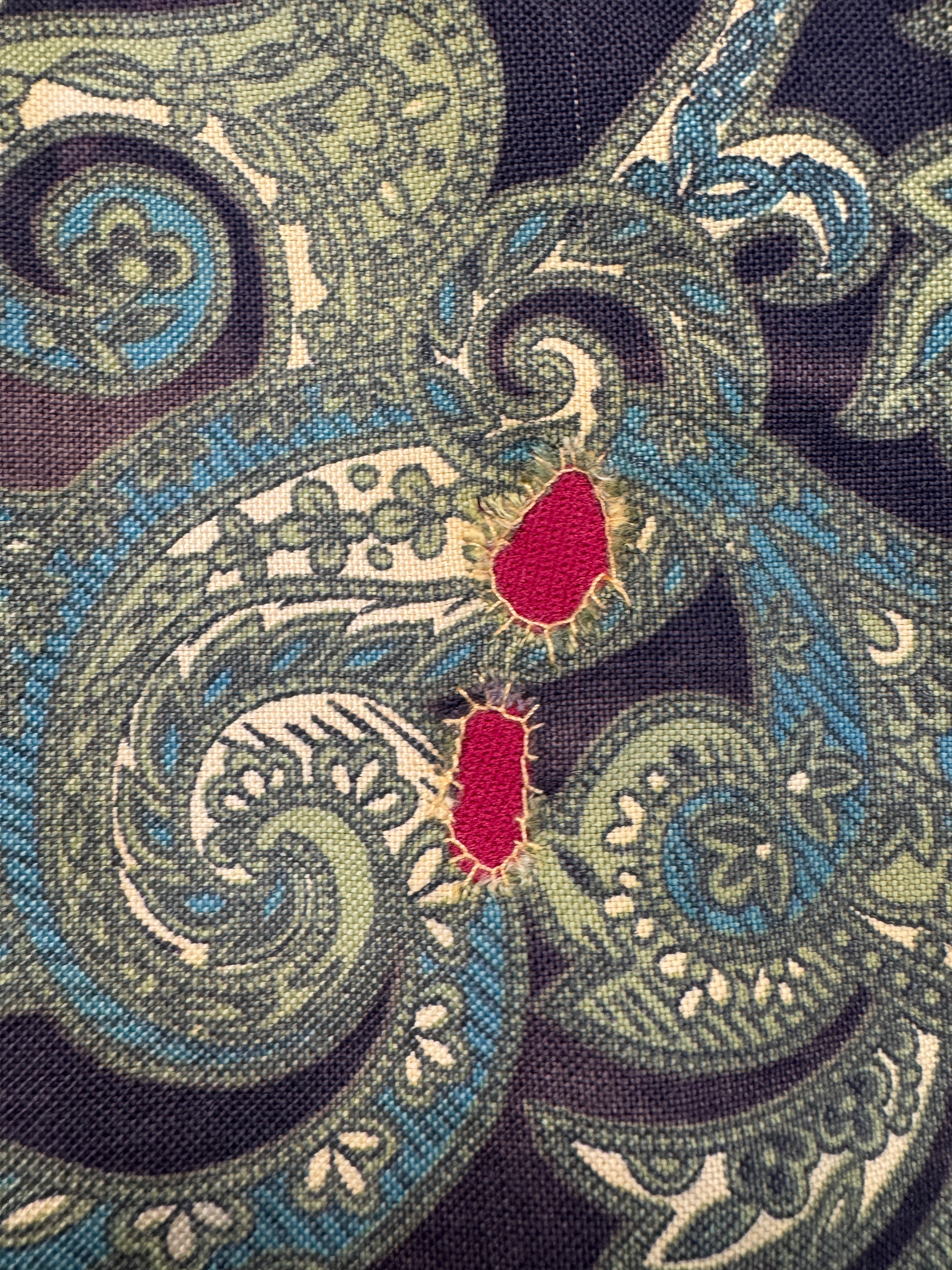 70s Matt Andrews Ivy League Faded Paisley Hemd Grün