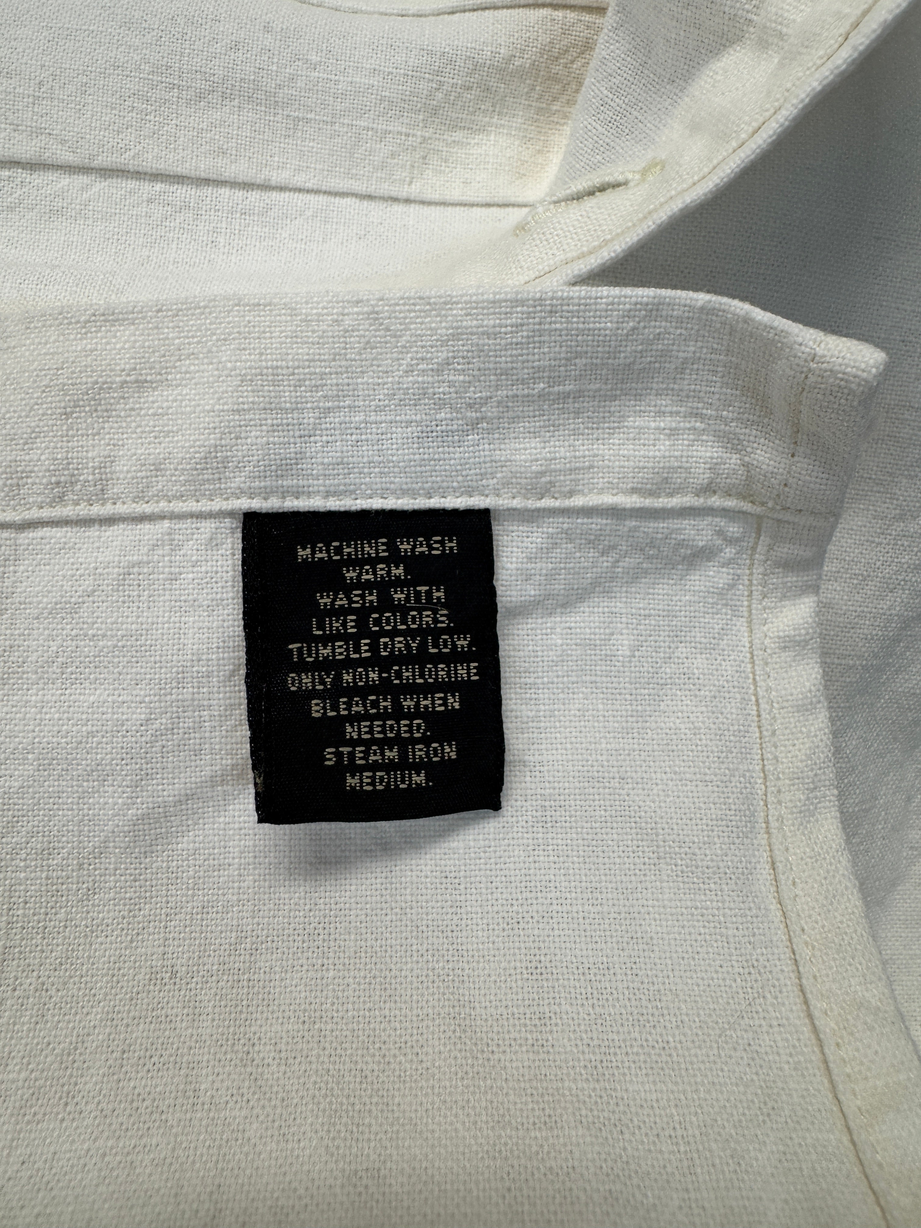 90s Double RL Heavy Cotton Popover Hemd Weiß