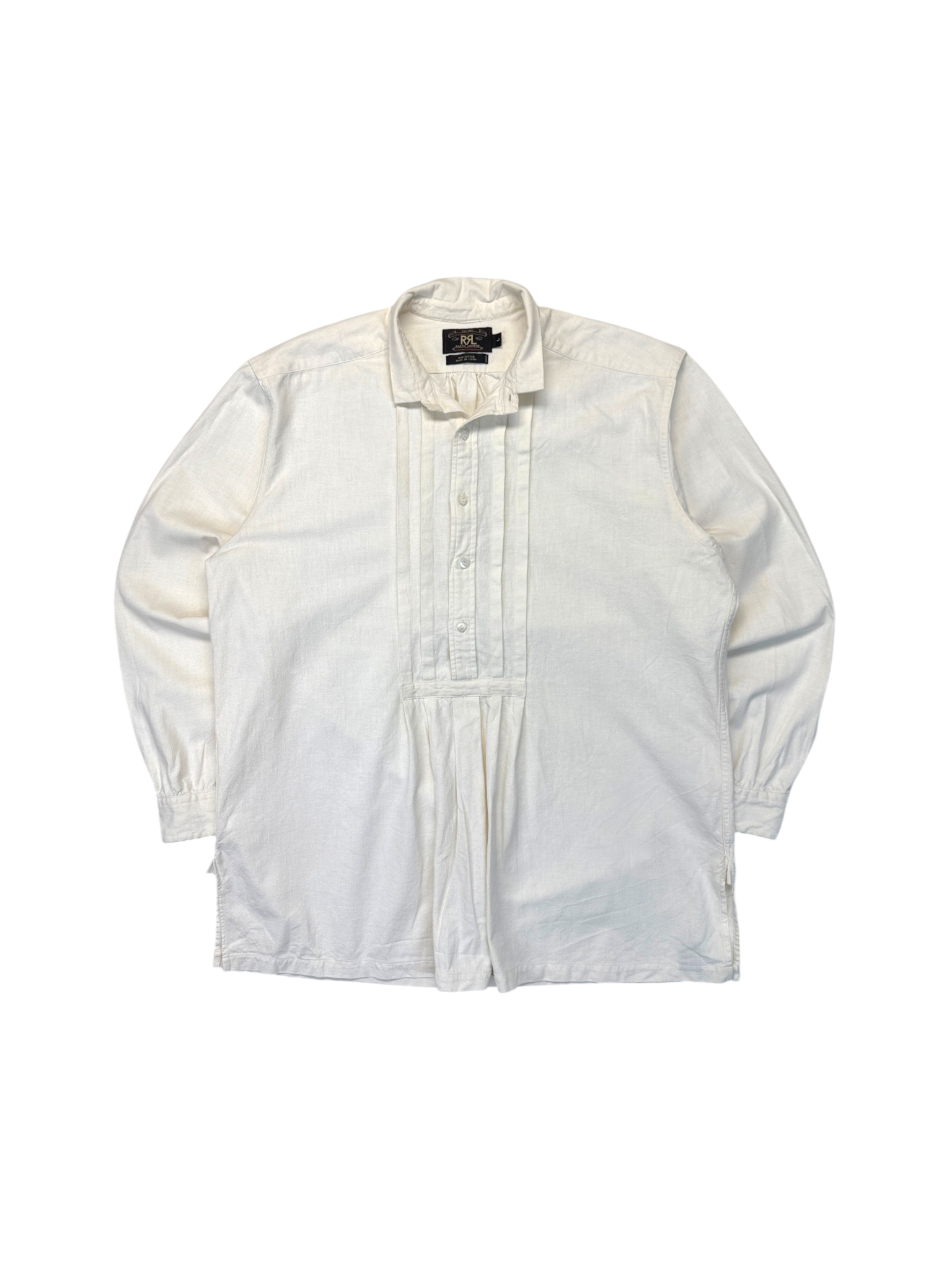 90s Double RL Heavy Cotton Popover Hemd Weiß