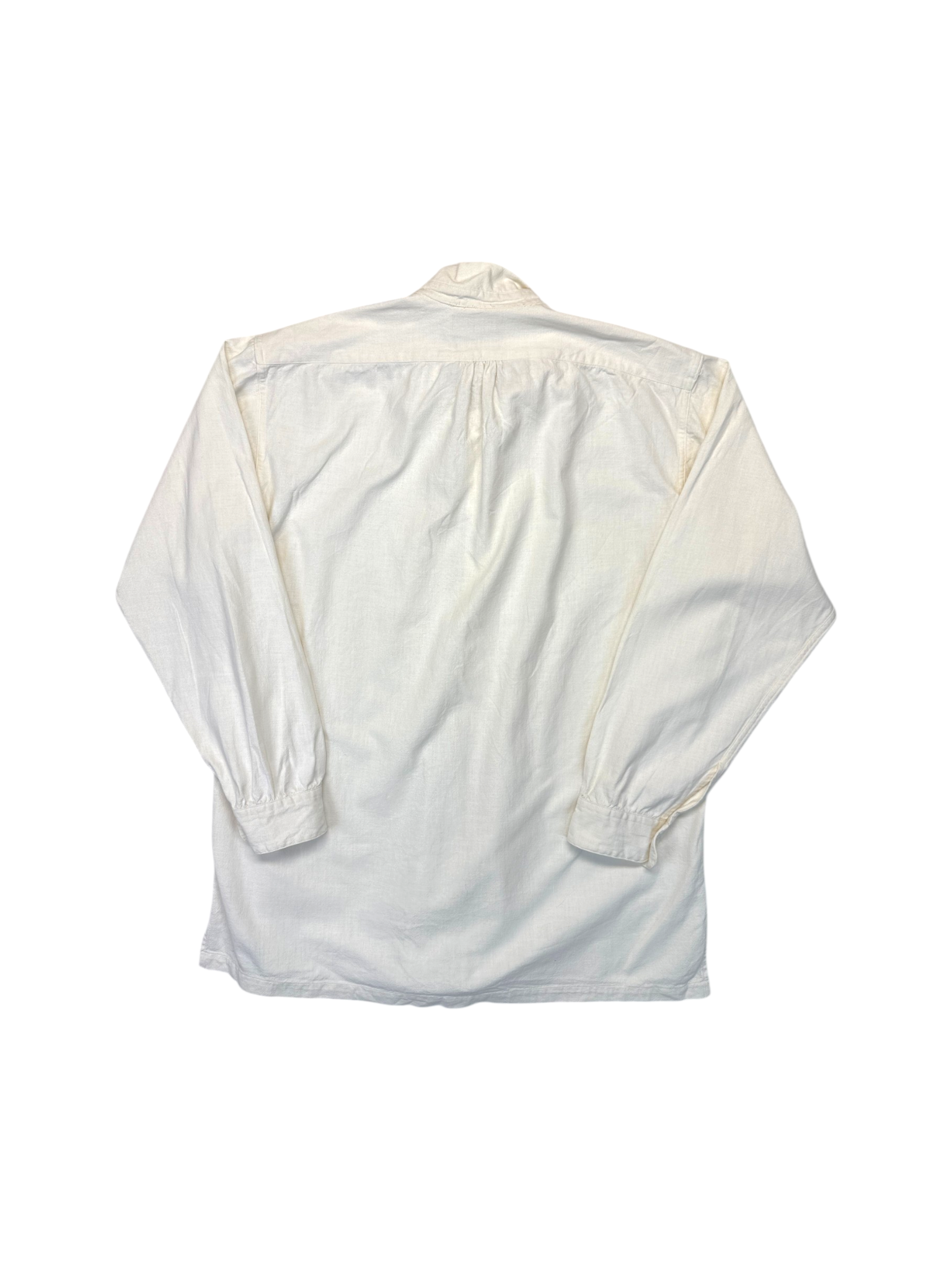 90s Double RL Heavy Cotton Popover Hemd Weiß
