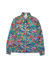 70s Western Gemstone Print Damen Hemd Bunt