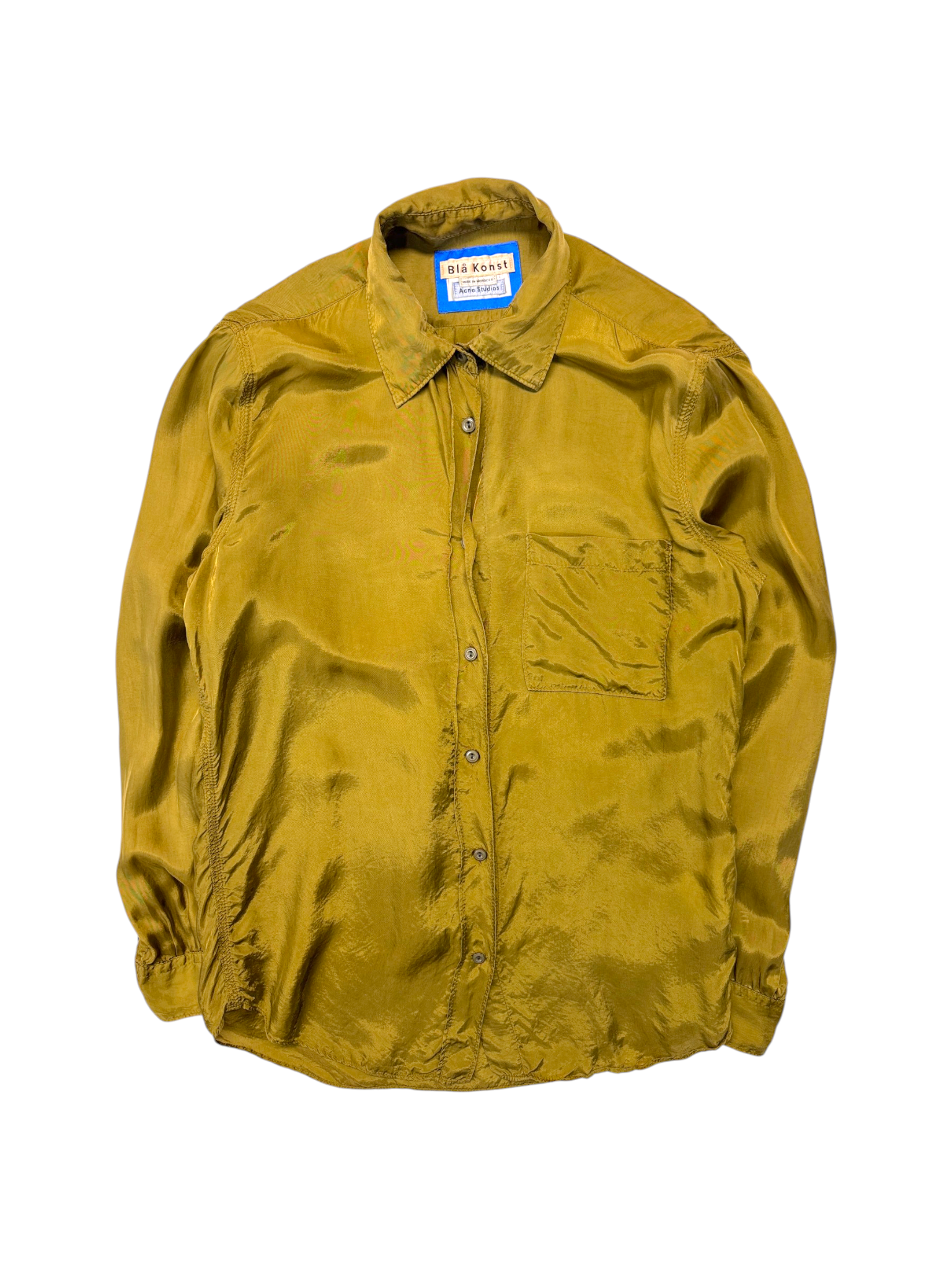2010s Acne Blå Konst Damen Hemd Cupro