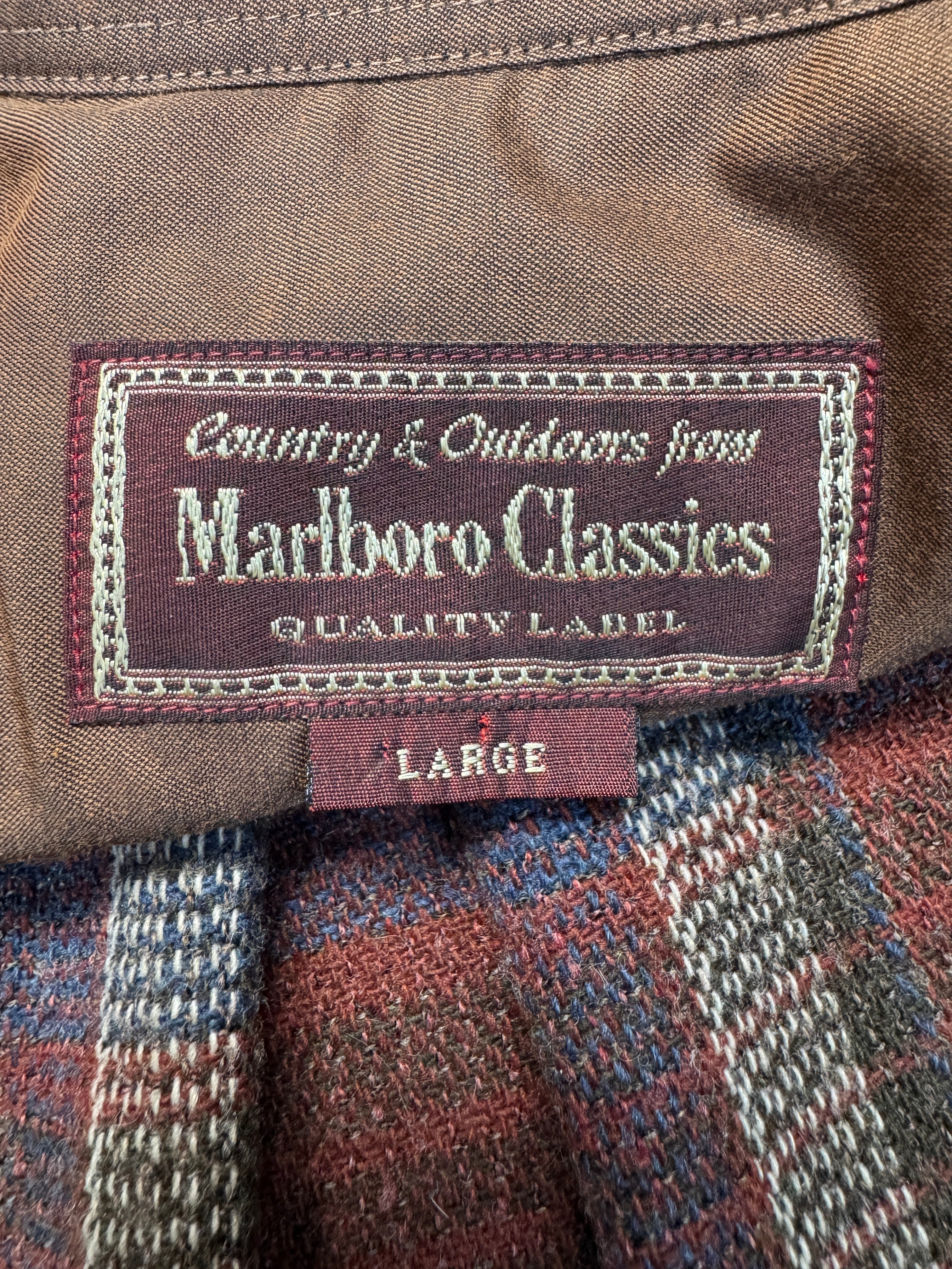 90s Marlboro Wollmix Flanell Overshirt Kariert Rot