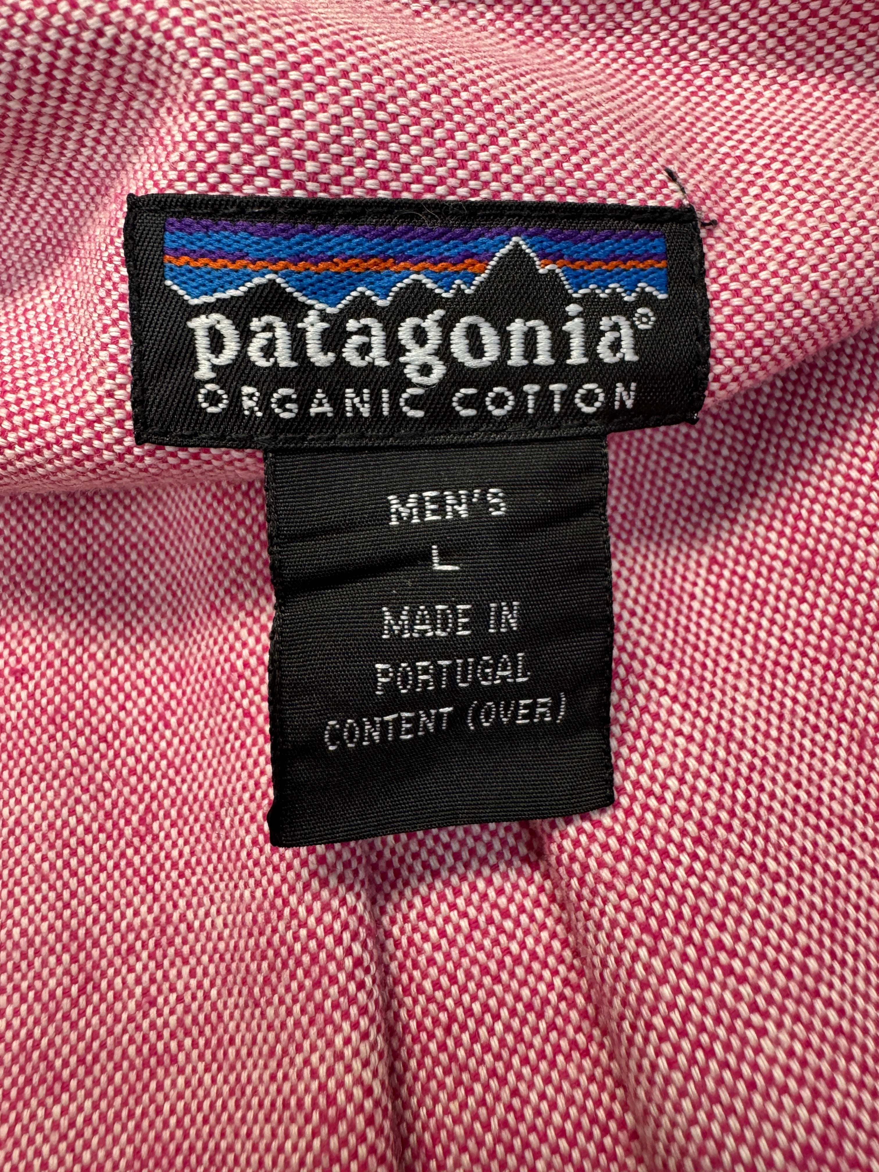 90s Patagonia Button Down Work Hemd Made In Portugal Hellrot