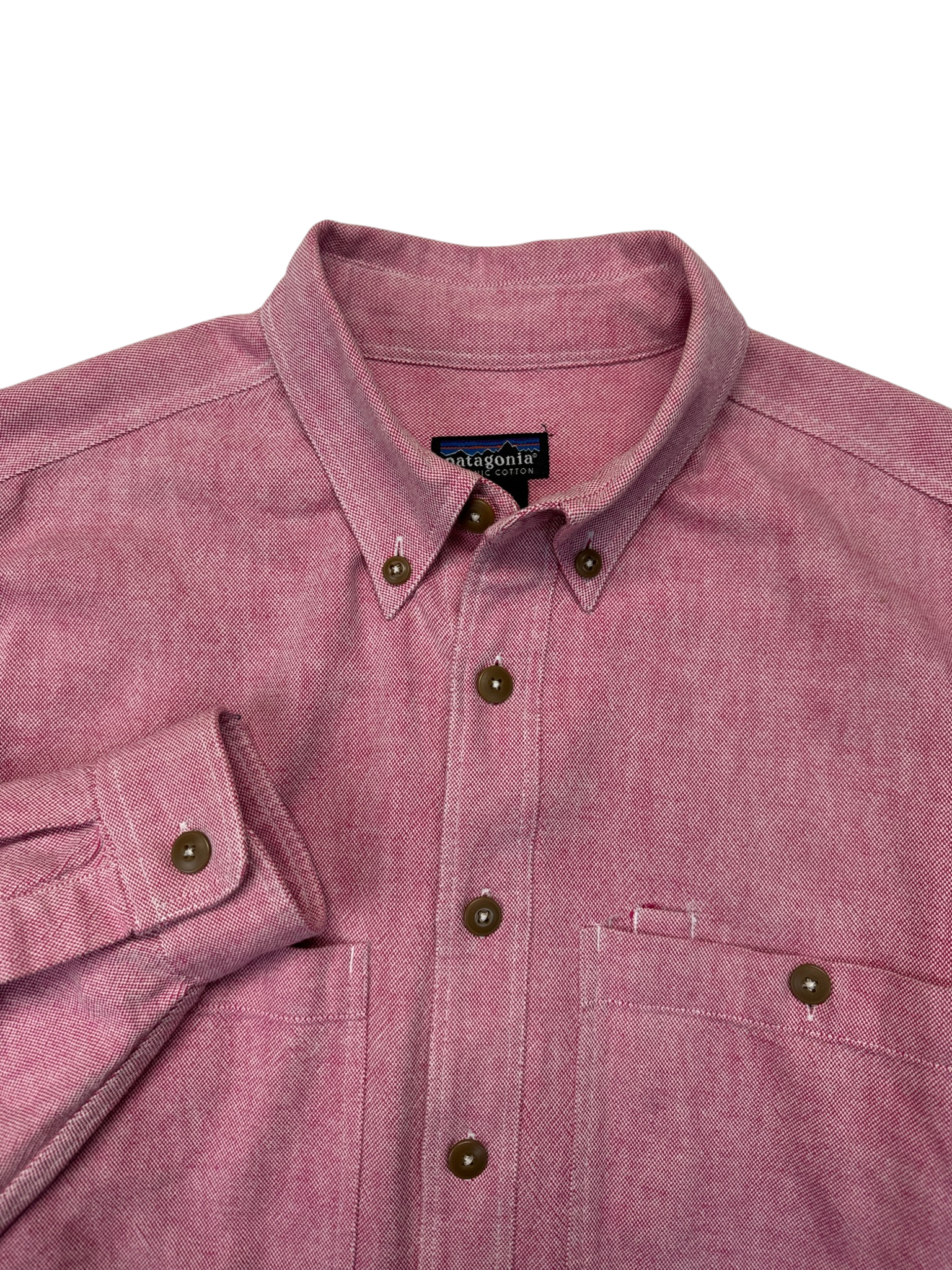 90s Patagonia Button Down Work Hemd Made In Portugal Hellrot
