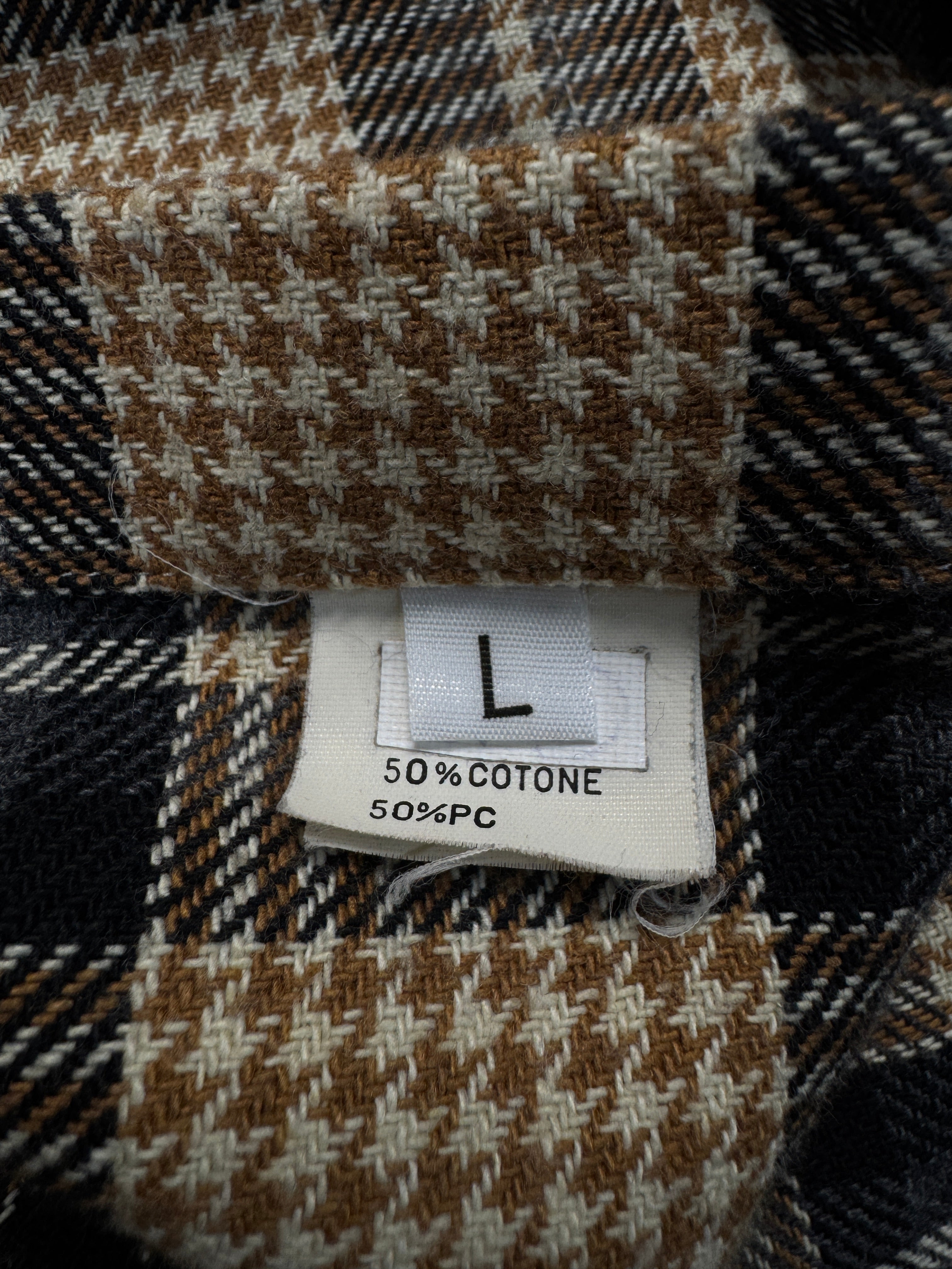 90s Schott Flanellhemd Braun Schwarz