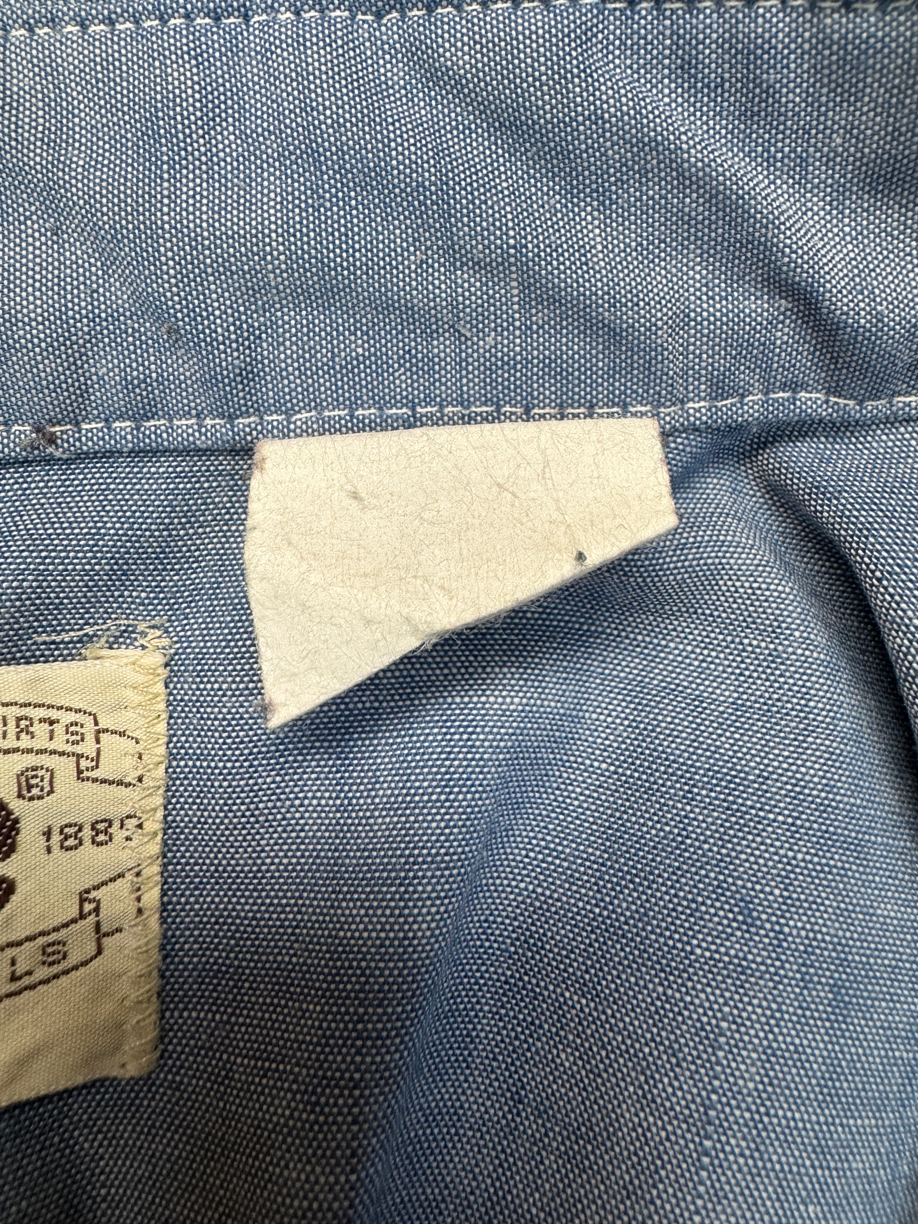 80s Lee Jeanshemd Pearl Snap Button Made In USA Blau