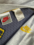 Vintage Nike Mesh-Shirt 90s 3/4 Ärmel Spellout Made In Portugal Grau Lila/Blau M-L