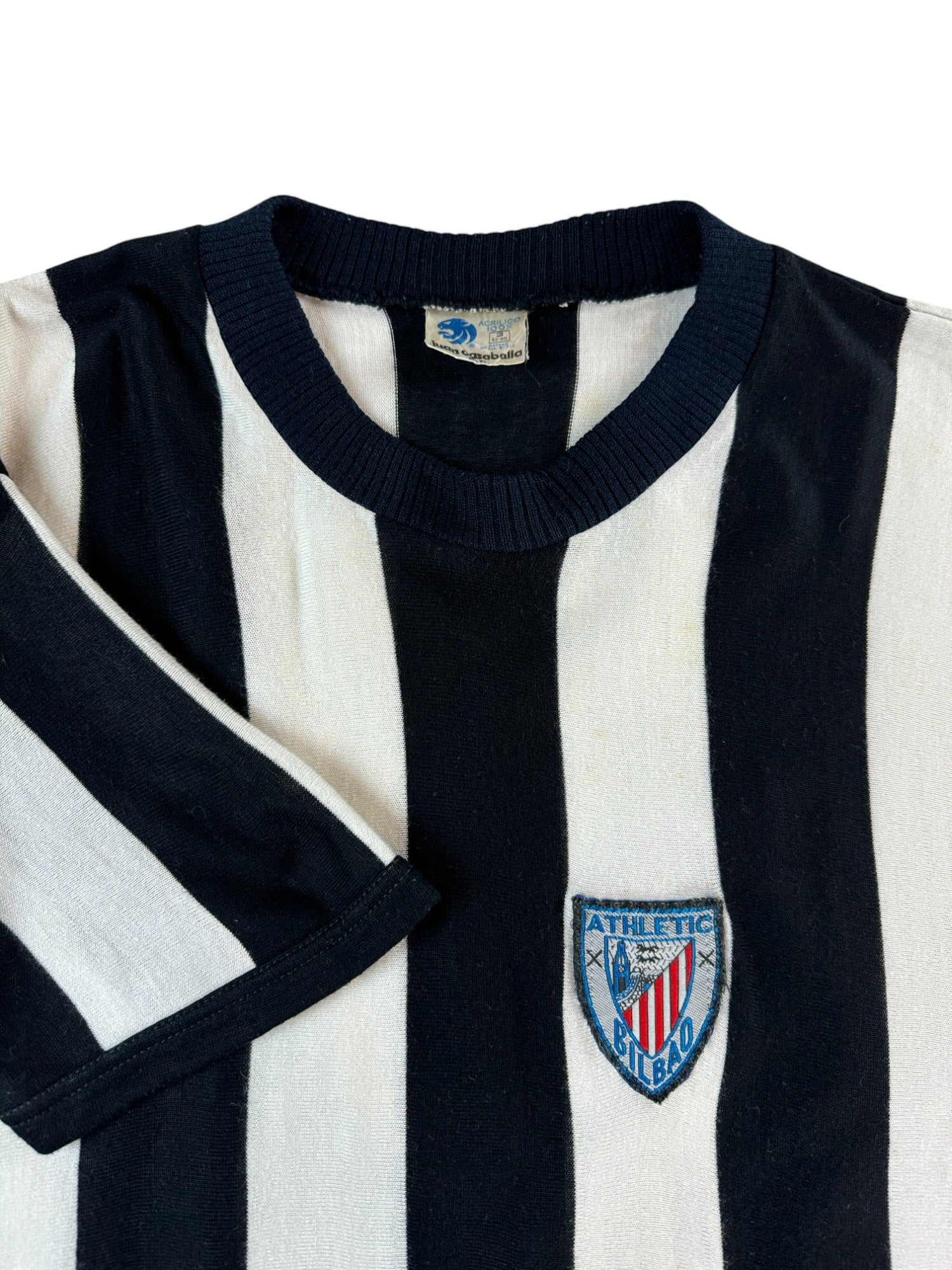 Rare! Vintage Juan Casaballa Trikot 70s/80s Athletic Club Bilbao Schwarz Weiß M-L