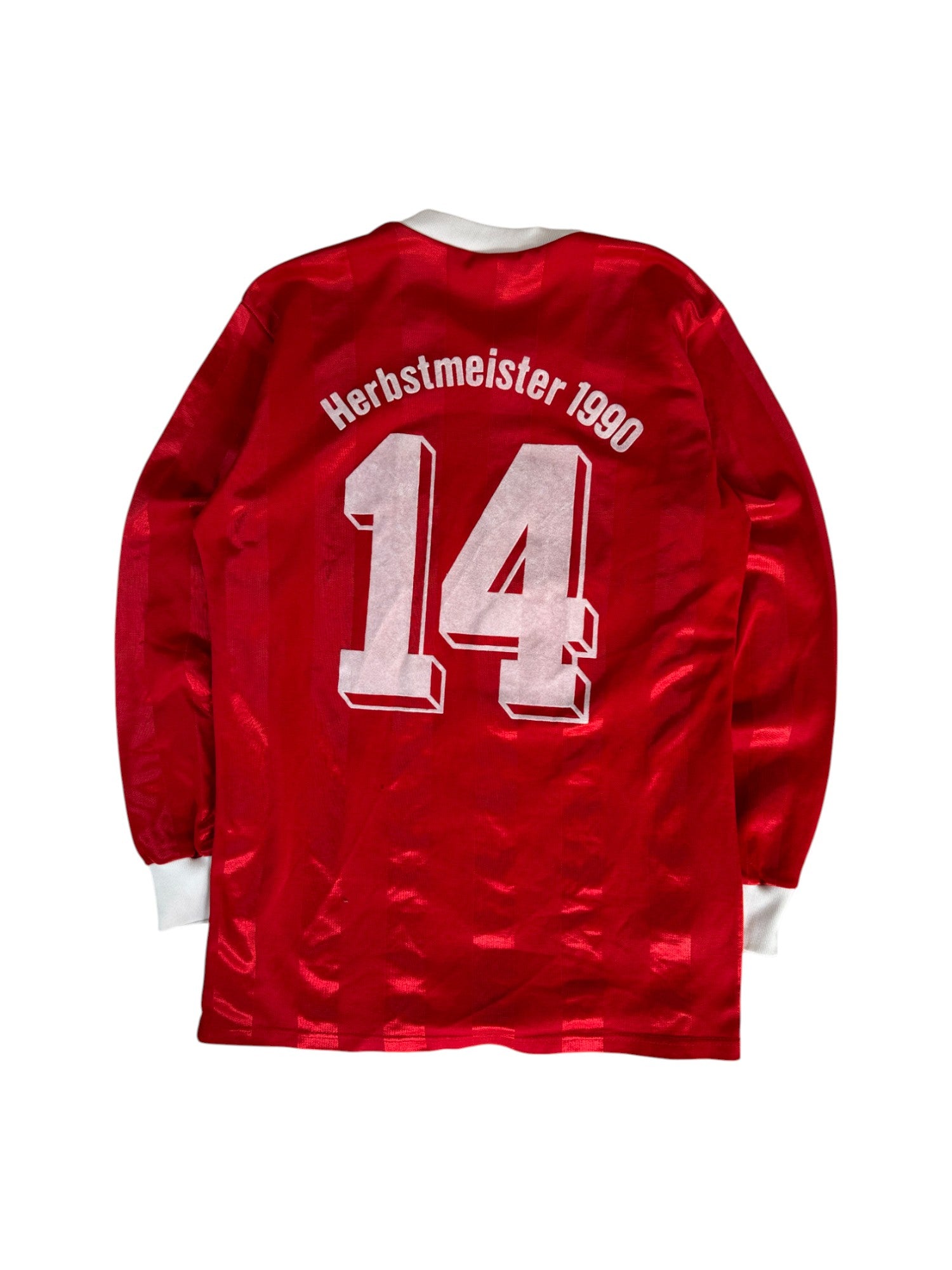 Vintage Trikot Langarm "Herbstmeister 1990" Herlitz Rot M-L