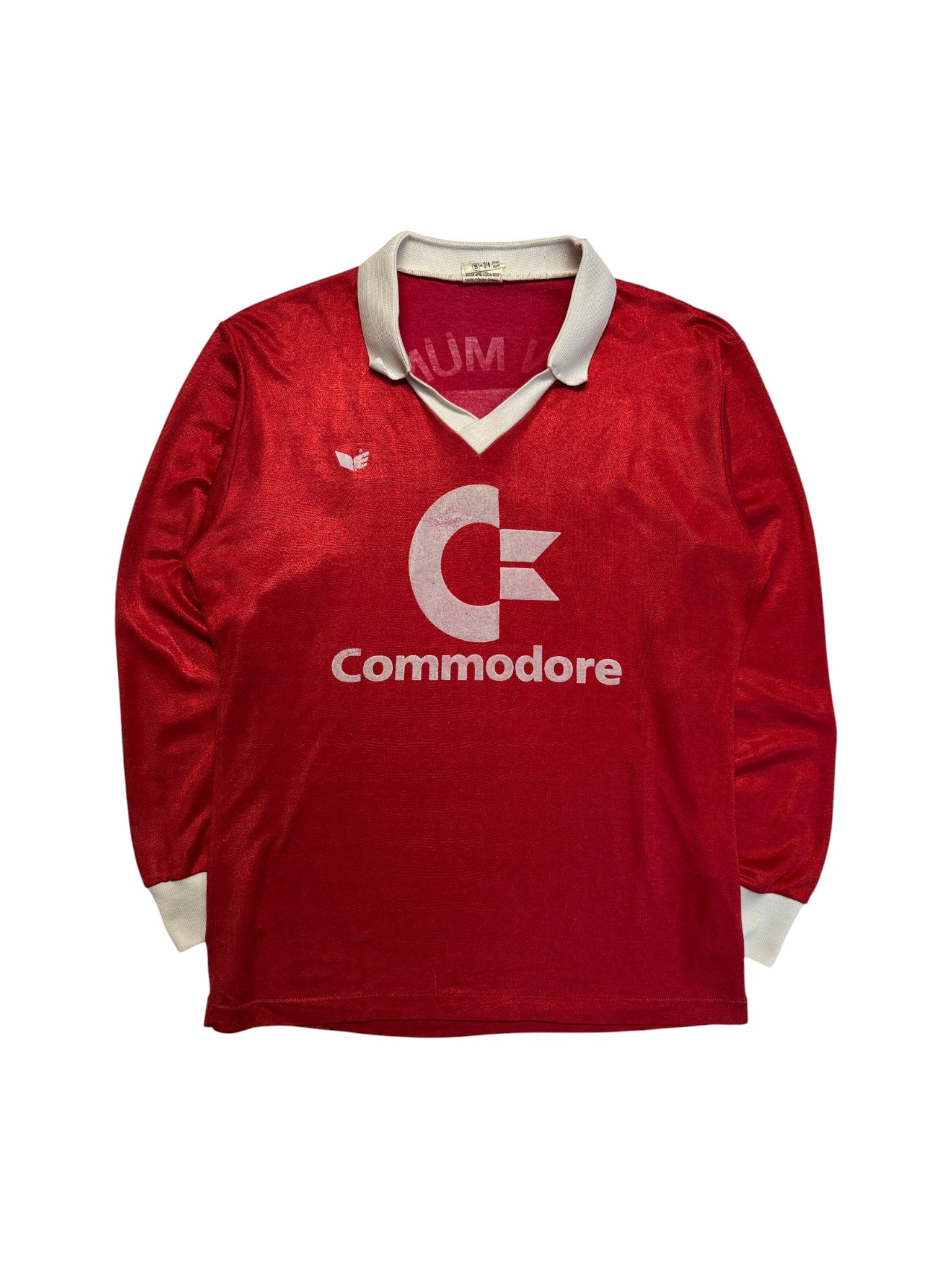 80s Erima Langarm Trikot FC Bayern München Commodore #9 Gerd Müller Made In West Germany Rot S
