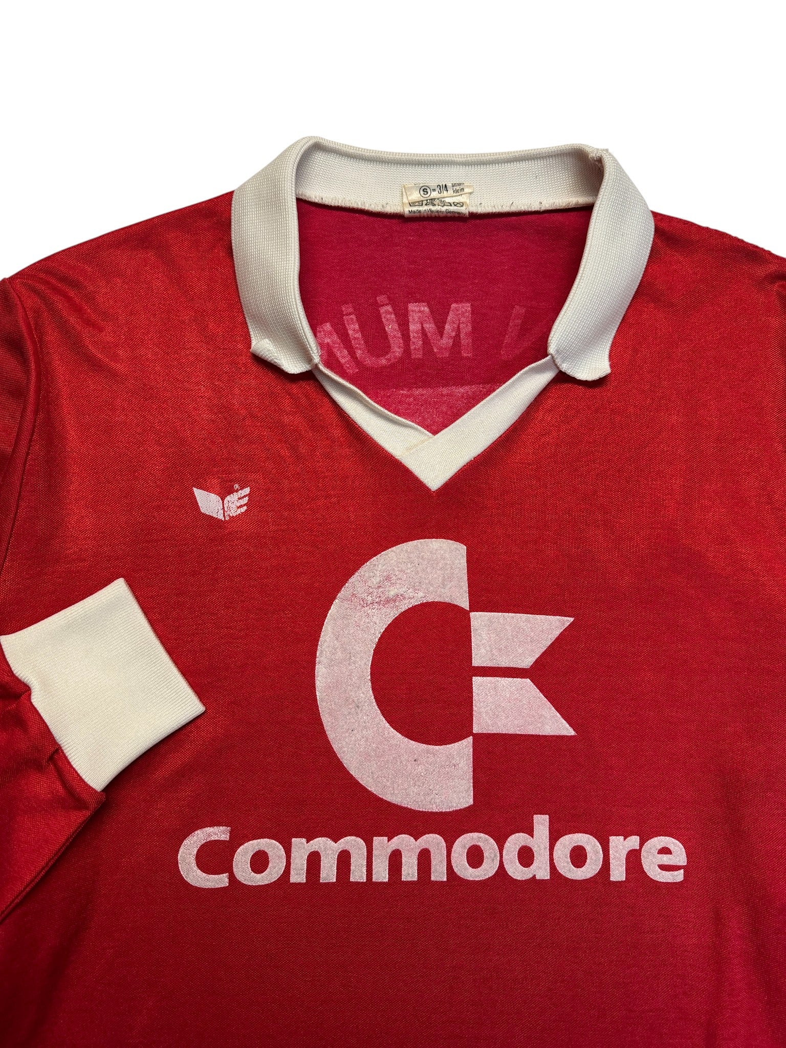 80s Erima Langarm Trikot FC Bayern München Commodore #9 Gerd Müller Made In West Germany Rot S