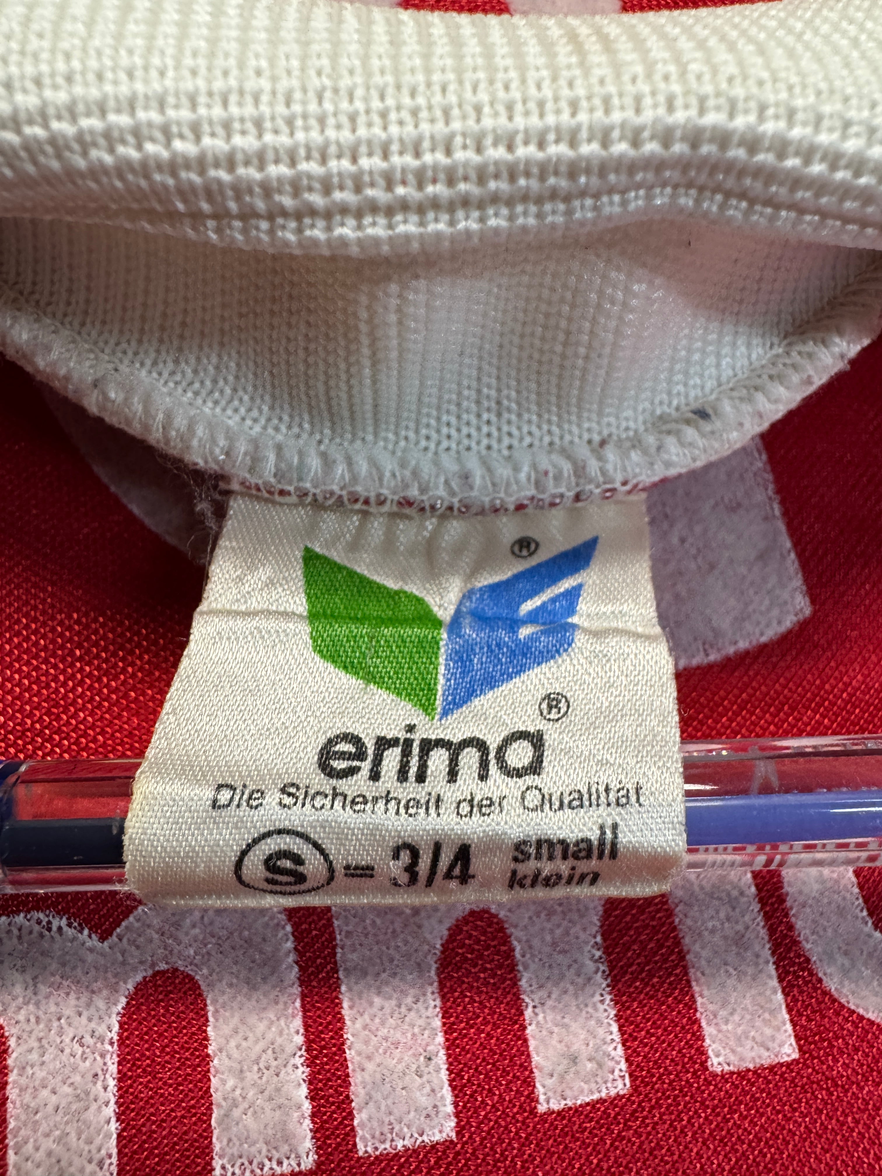 80s Erima Langarm Trikot FC Bayern München Commodore #9 Gerd Müller Made In West Germany Rot S