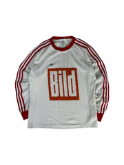 Vintage Adidas Trikot 80s "Bild" Made In Yugoslavia Weiß Rot 7/8 L