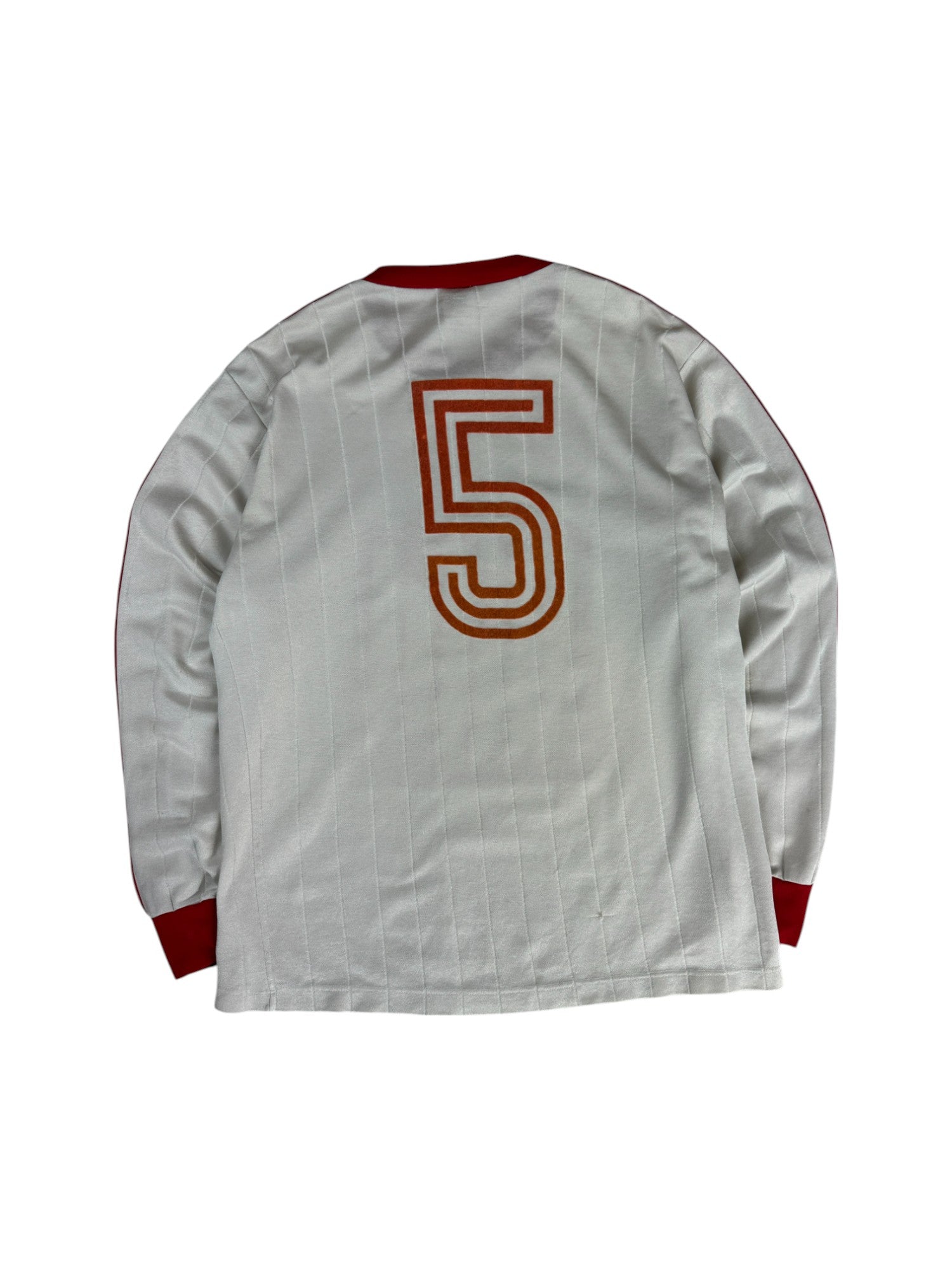 Vintage Adidas Trikot 80s "Bild" Made In Yugoslavia Weiß Rot 7/8 L