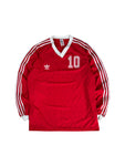 Vintage Adidas Trikot Langarm 80s #10 Made In Bulgarien Rot XL