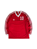 Vintage Adidas Trikot Langarm 80s #10 Made In Bulgarien Rot XL