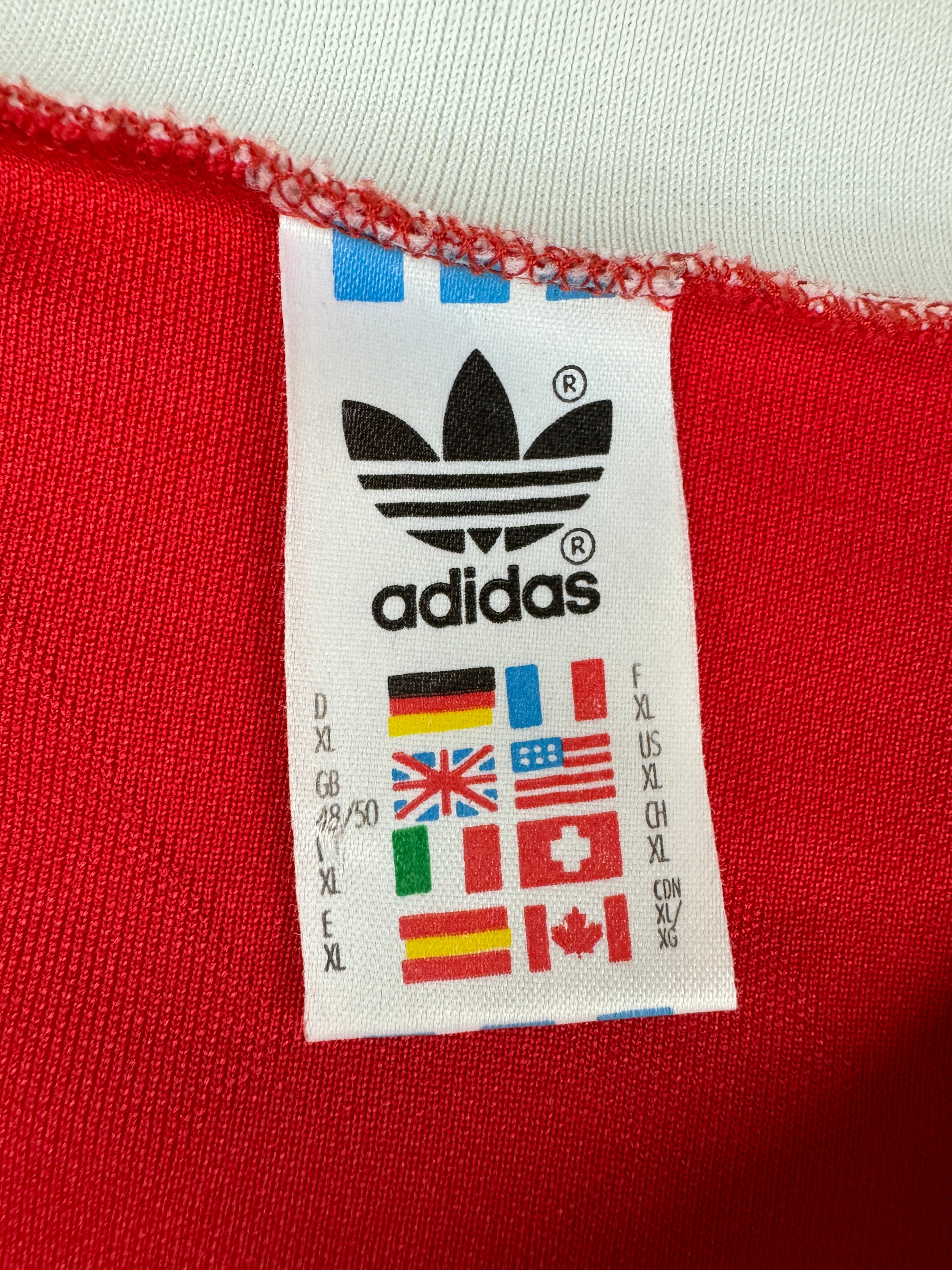 Vintage Adidas Trikot Langarm 80s #10 Made In Bulgarien Rot XL