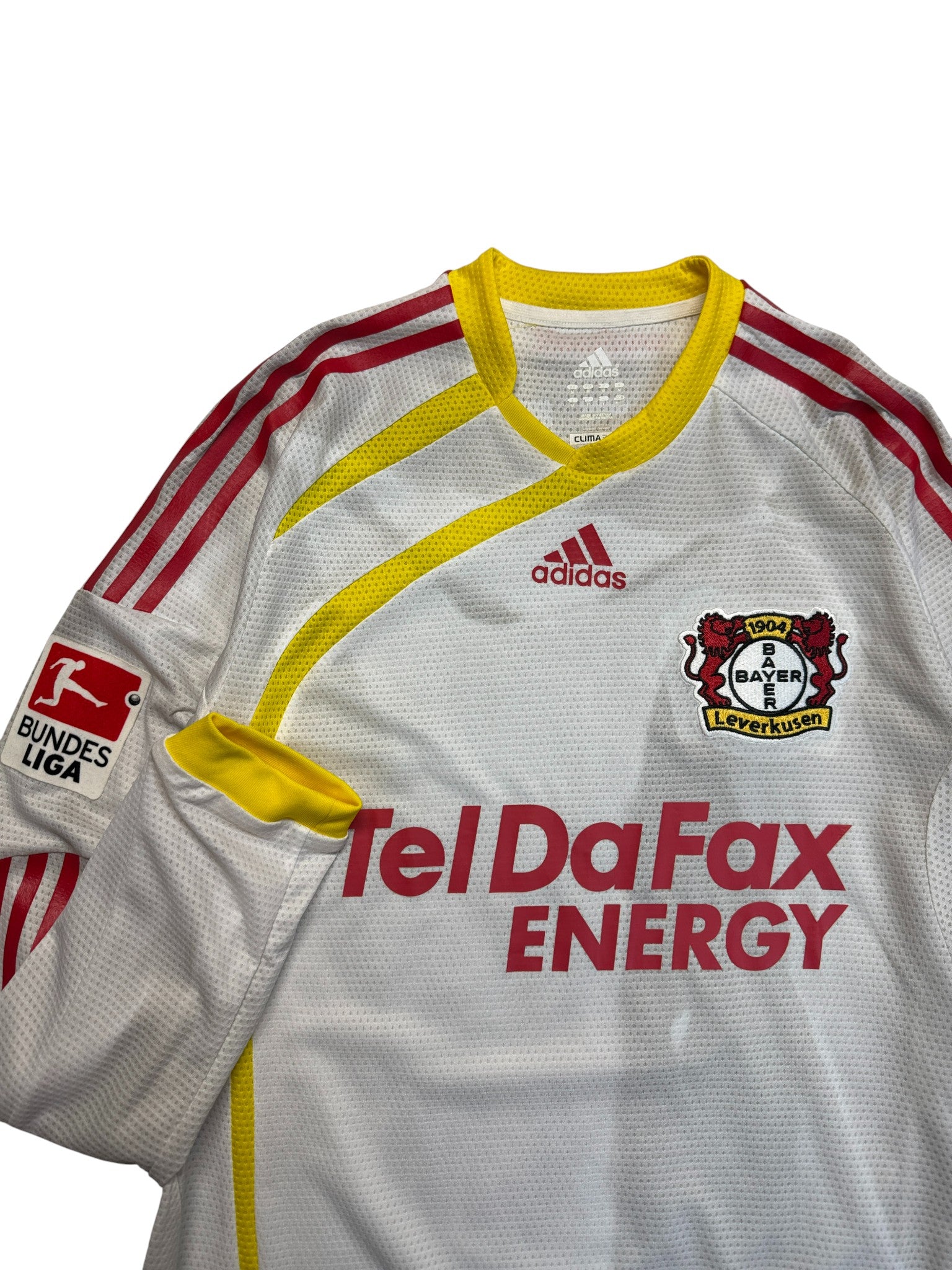 2009/10 Adidas Formotion Langarm Trikot Player Issued Bayer Leverkusen Sidney Sam Weiß M
