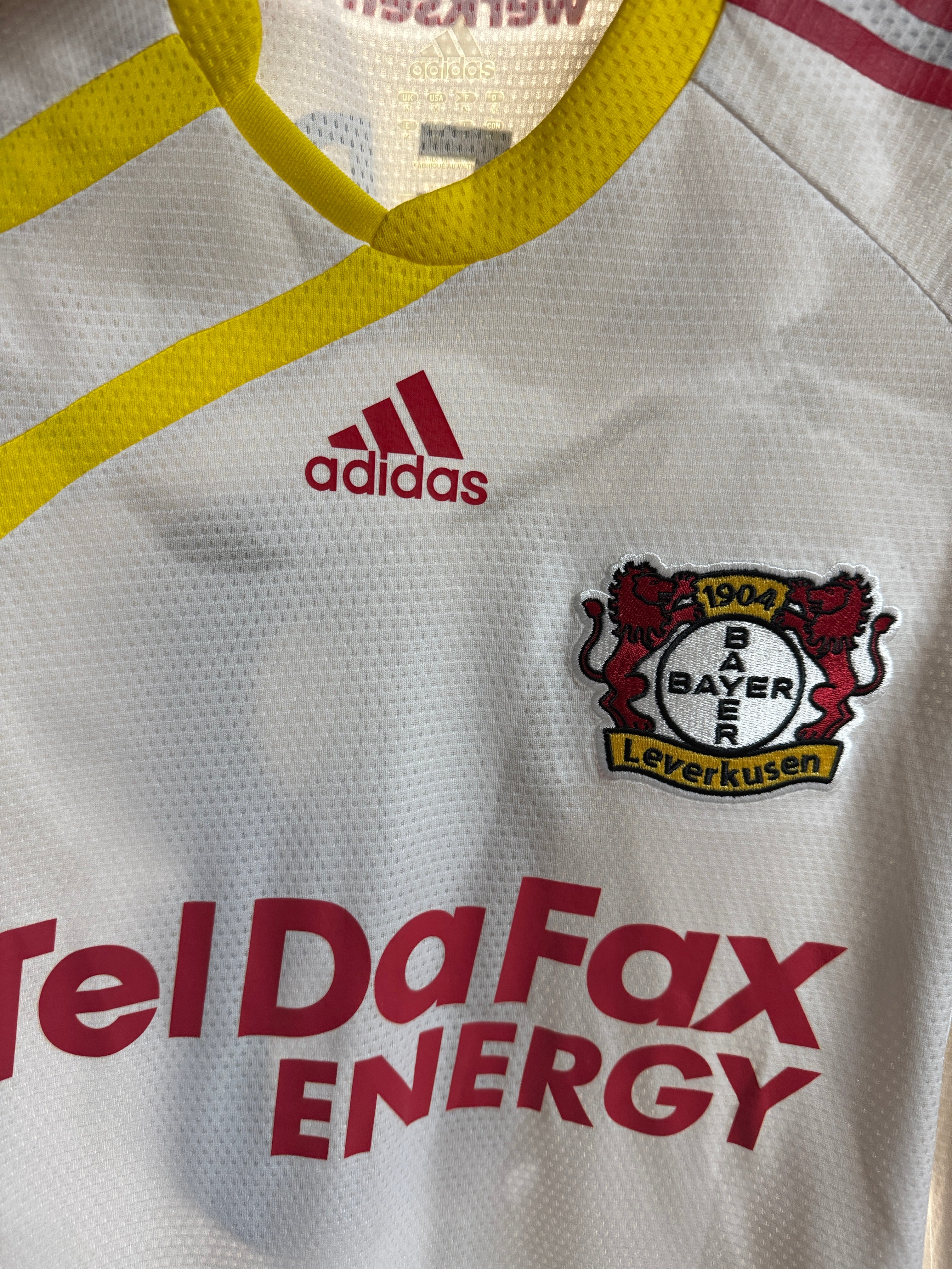 2009/10 Adidas Formotion Langarm Trikot Player Issued Bayer Leverkusen Sidney Sam Weiß M