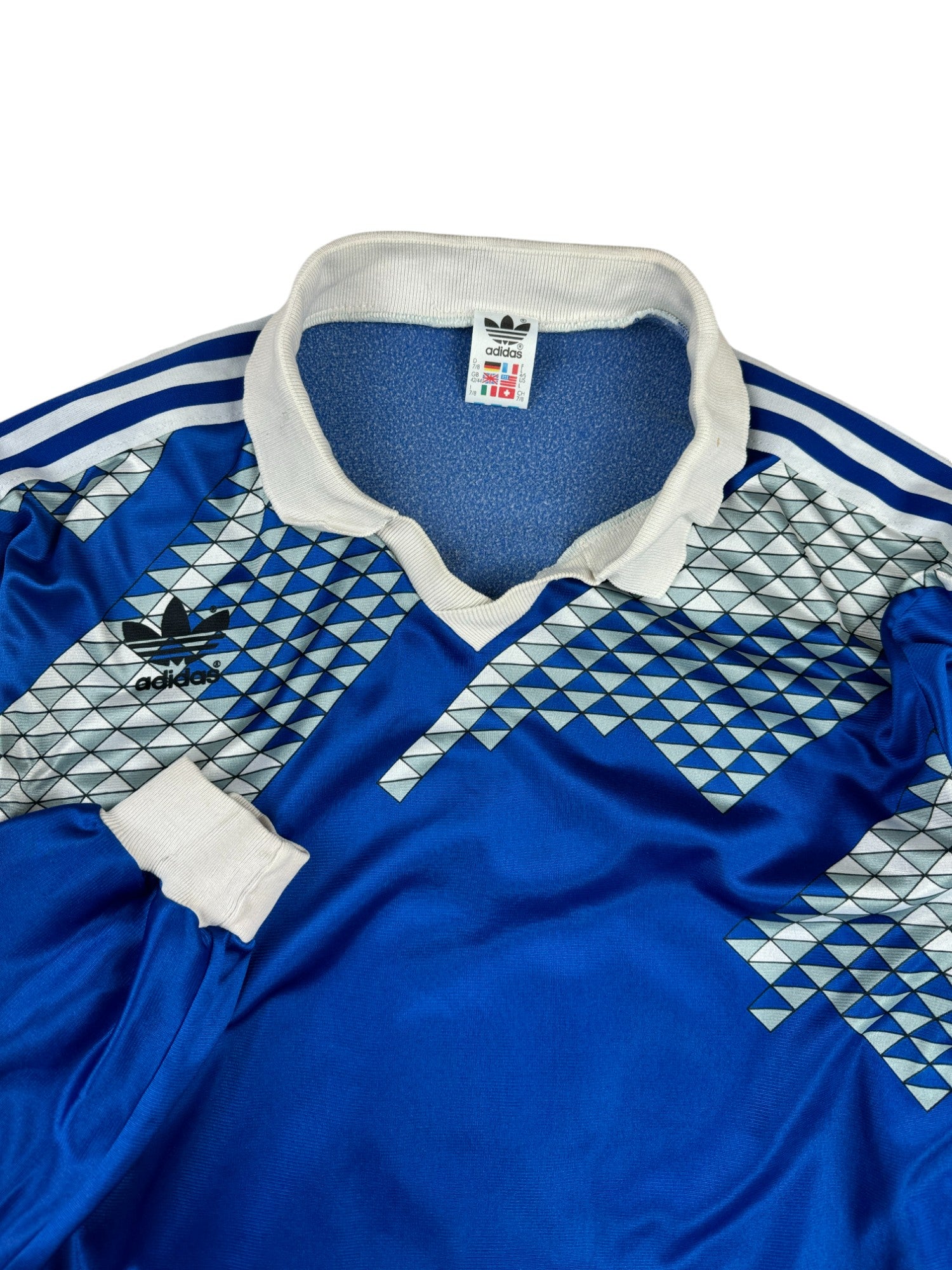 Vintage Adidas Trikot Langarm 80s Marseille Template #5 Blau 7/8 L