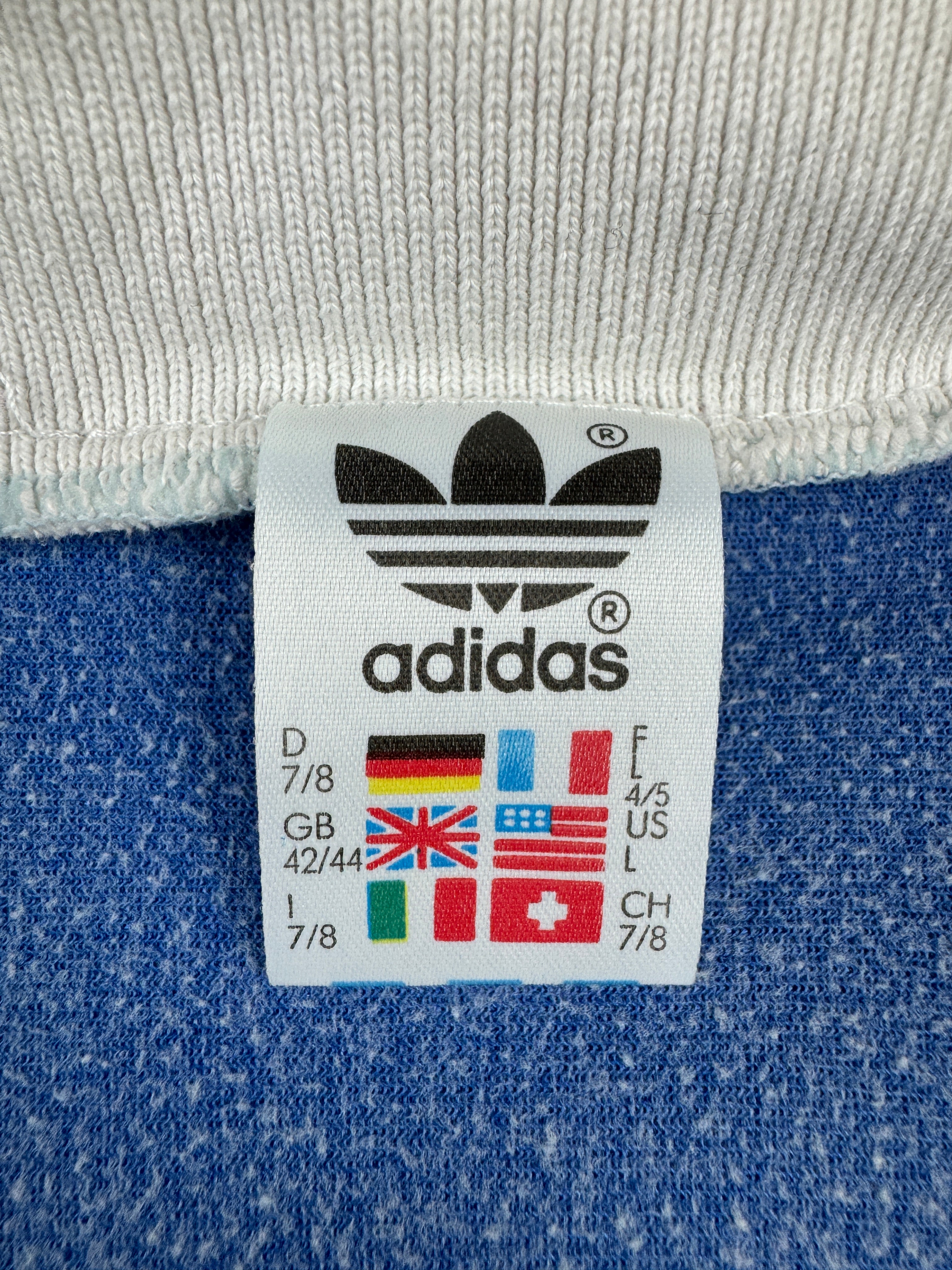 Vintage Adidas Trikot Langarm 80s Marseille Template #5 Blau 7/8 L