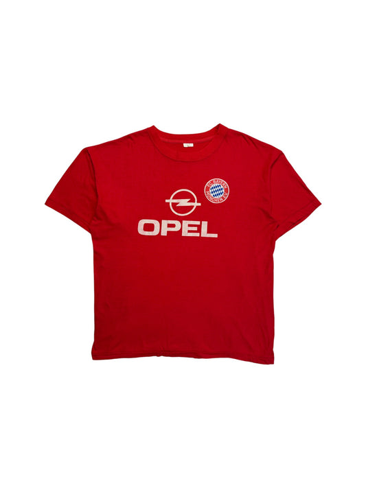 90s Shirt FC Bayern Opel Single Stitch Rot M-L