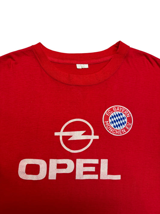90s Shirt FC Bayern Opel Single Stitch Rot M-L