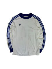 Rare! Vintage Adidas Trikot Langarm 80s Made In Israel #4 Weiß Blau M