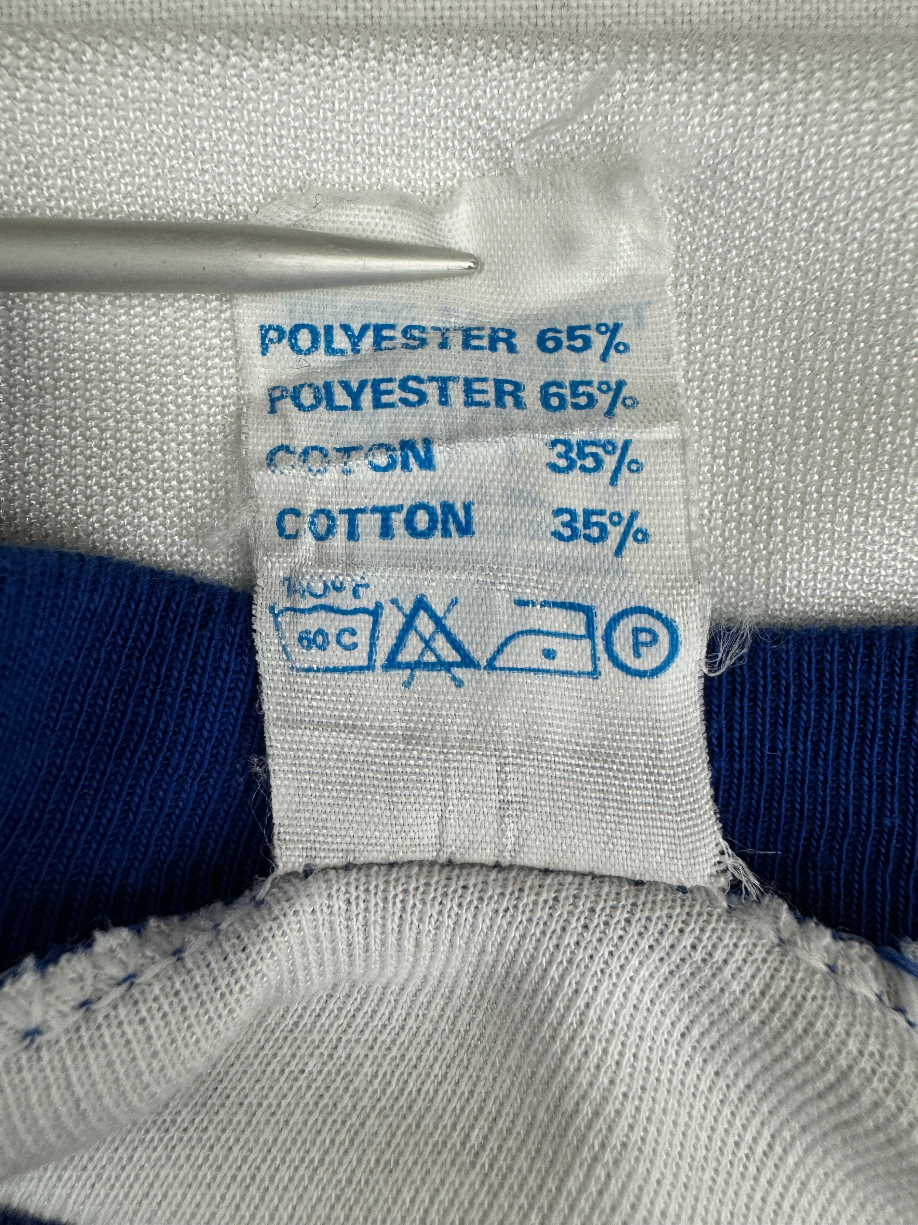 Rare! Vintage Adidas Trikot Langarm 80s Made In Israel #4 Weiß Blau M
